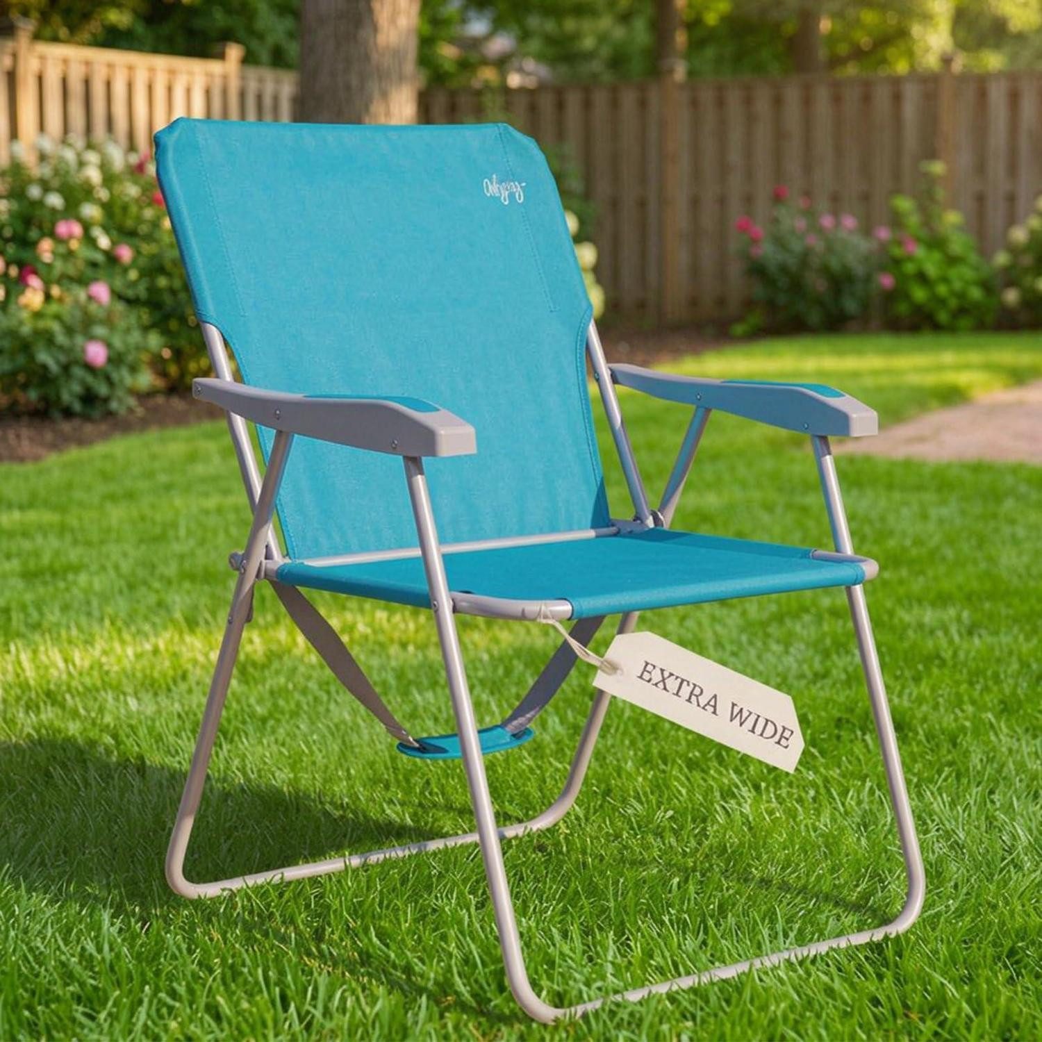 LuxusKollektion Campingstuhl Strandstuhl Klappstuhl Leicht Tragbar Cyan-breiter XL (1 St)