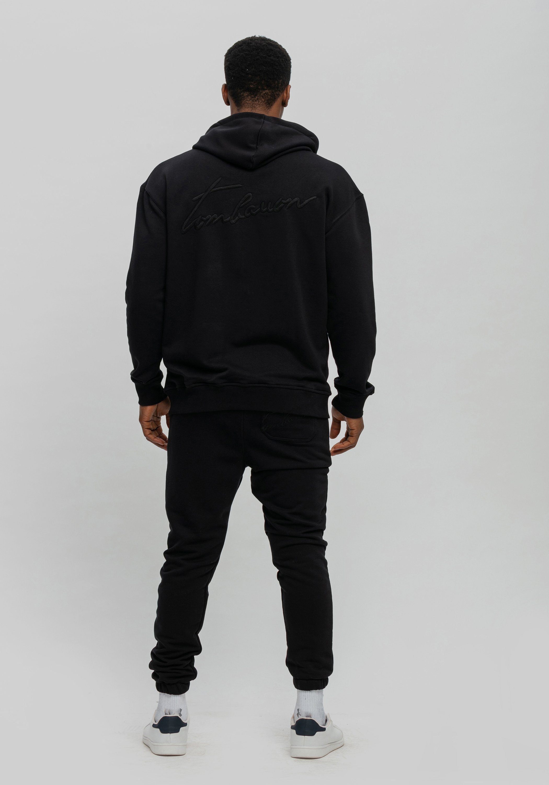 Tom Barron Jogginganzug mit Hoodie, und Label-Stickerei