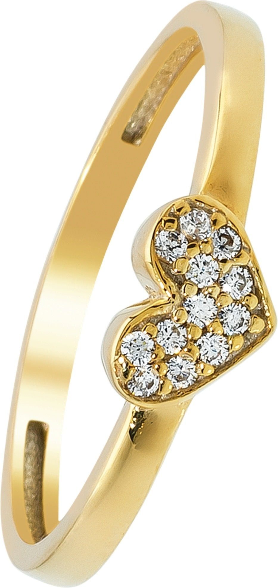 Balia Goldring Balia Ring für Damen 8Kt Gelbgold Gr.60 (Fingerring), Damen Ring Herz, 60 (19,1), aus Gold 333, Farbe: weiß, gold