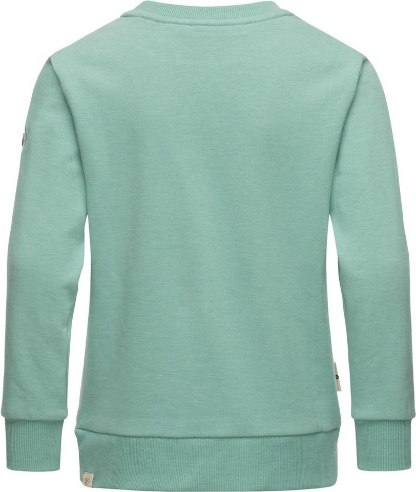 Ragwear Sweater Evka Print Organic stylisches Mädchen Sweatshirt mit coolem  Print, Modischer Printpullover m. Zig Zag Streifen, weiche Bündchen