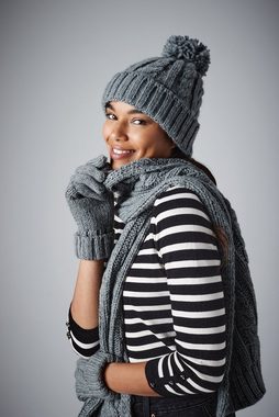 Beechfield® Bommelmütze Damen Strickmütze / Mütze / Wintermütze mit Bommel für Frauen Thermoband