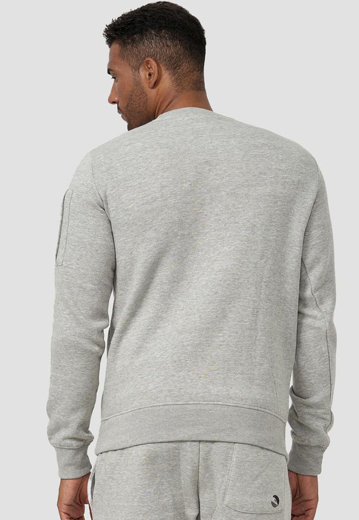 4240 mit Pullover in Grau Kapuze Armtasche Egomaxx Sweatshirt ohne Sweatshirt