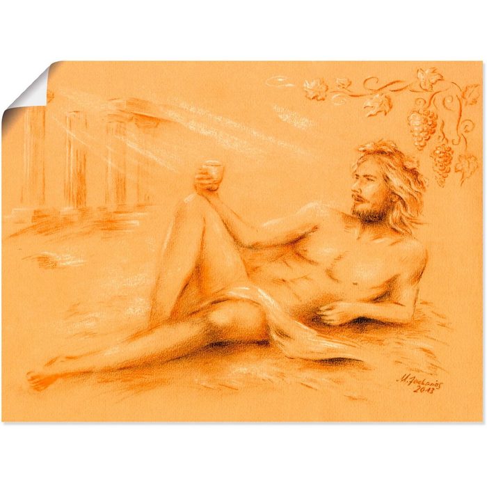 Artland Wandbild Dionysos Gott des Weines klassische Fantasie (1 St) als Alubild Leinwandbild Wandaufkleber oder Poster in versch. Größen