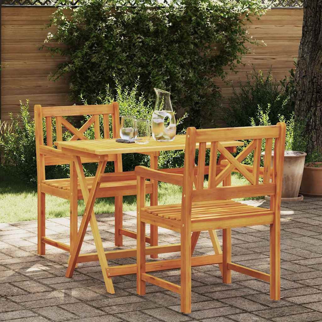 vidaXL Gartenstuhl Gartenstühle 2 Stk. Natur Massives nholz (2 St)