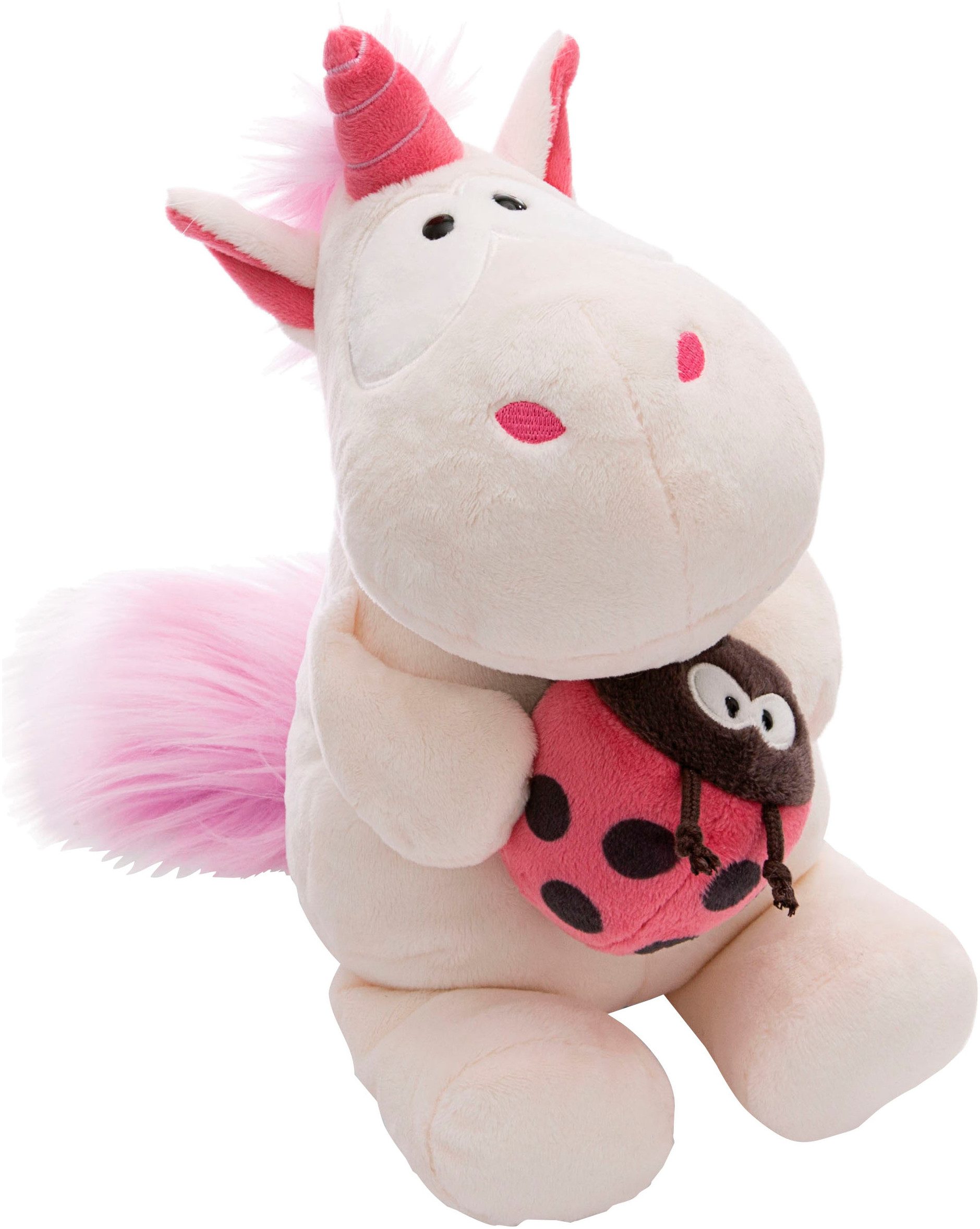 Nici Kuscheltier Theodor & Friends, Einhorn Theodor mit Marienkäfer, 25 cm
