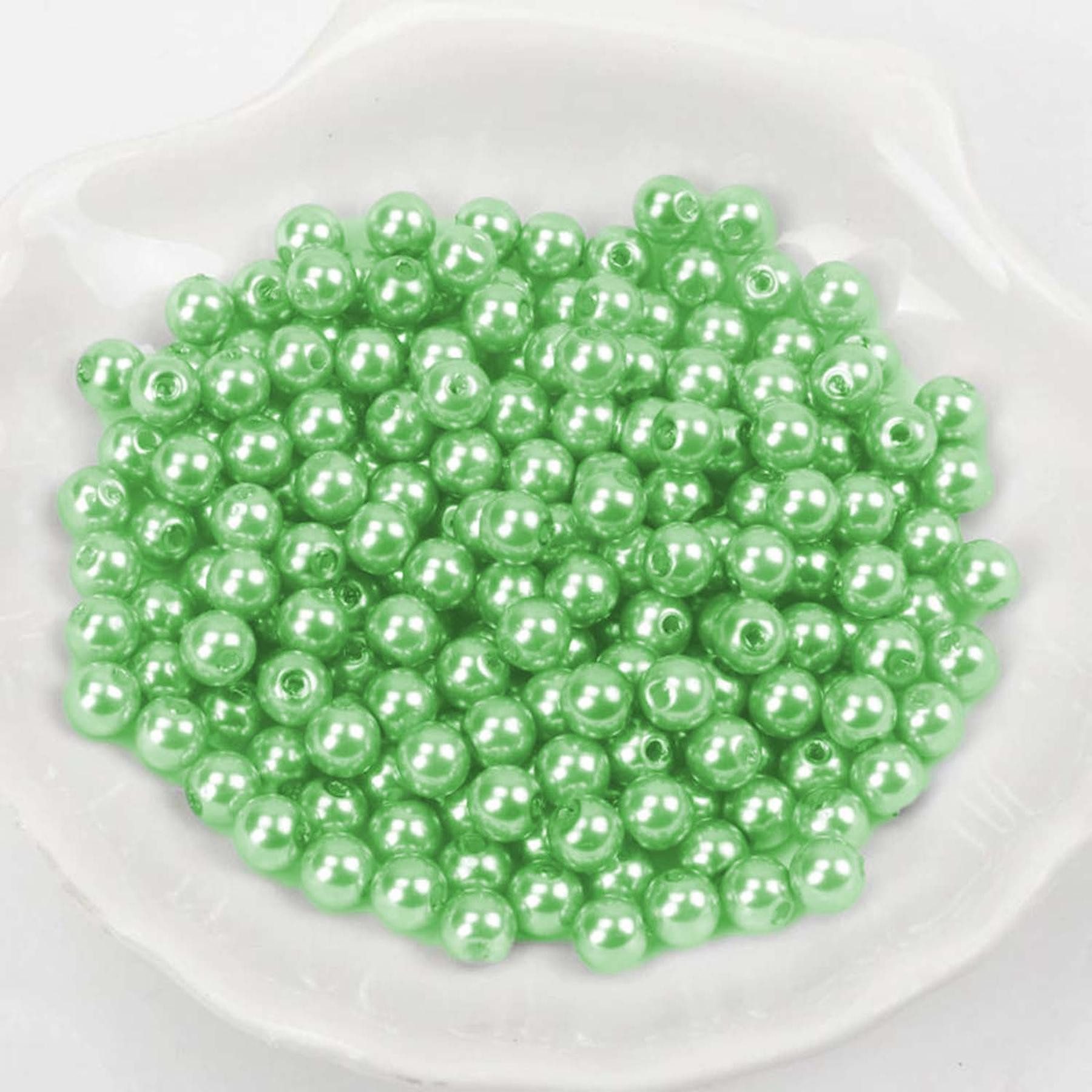 Kopper-24 Bastelperlen Wachsperlen - 600 Stück - 2mm - Grün Hell