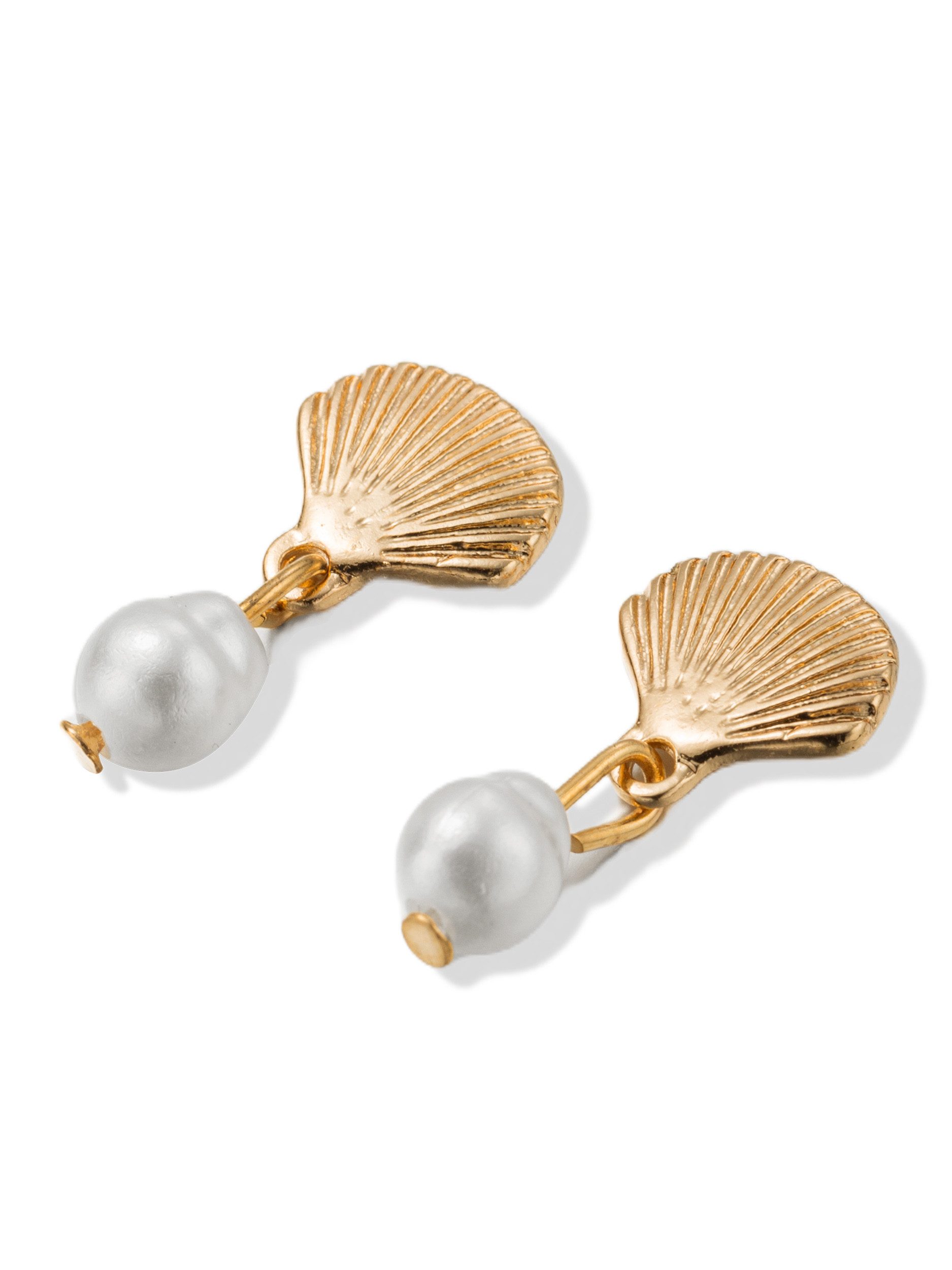 Aniston JEWELRY & WATCHES Paar Ohrstecker Schmuck Geschenk Edelstahl Ohrringe Muschel-Optik mit Zierperlen, Made in Germany - mit Perle (imitiert)
