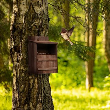 relaxdays Nistkasten Nistkasten für Halbhöhlenbrüter