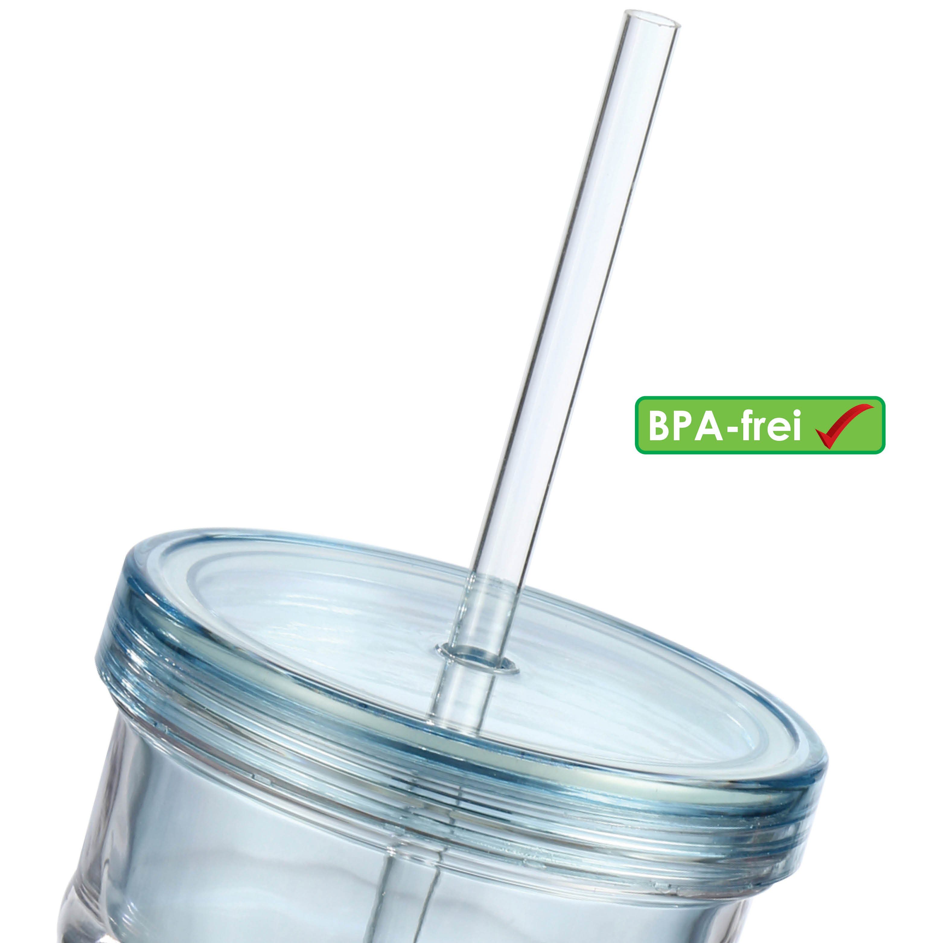 Thermobecher Thermobecher Trinkhalm, mit bremermann integriertem bremermann Kunststoff, BPA-frei, ml Inhalt, Trinkhalm integriertem 650 mit