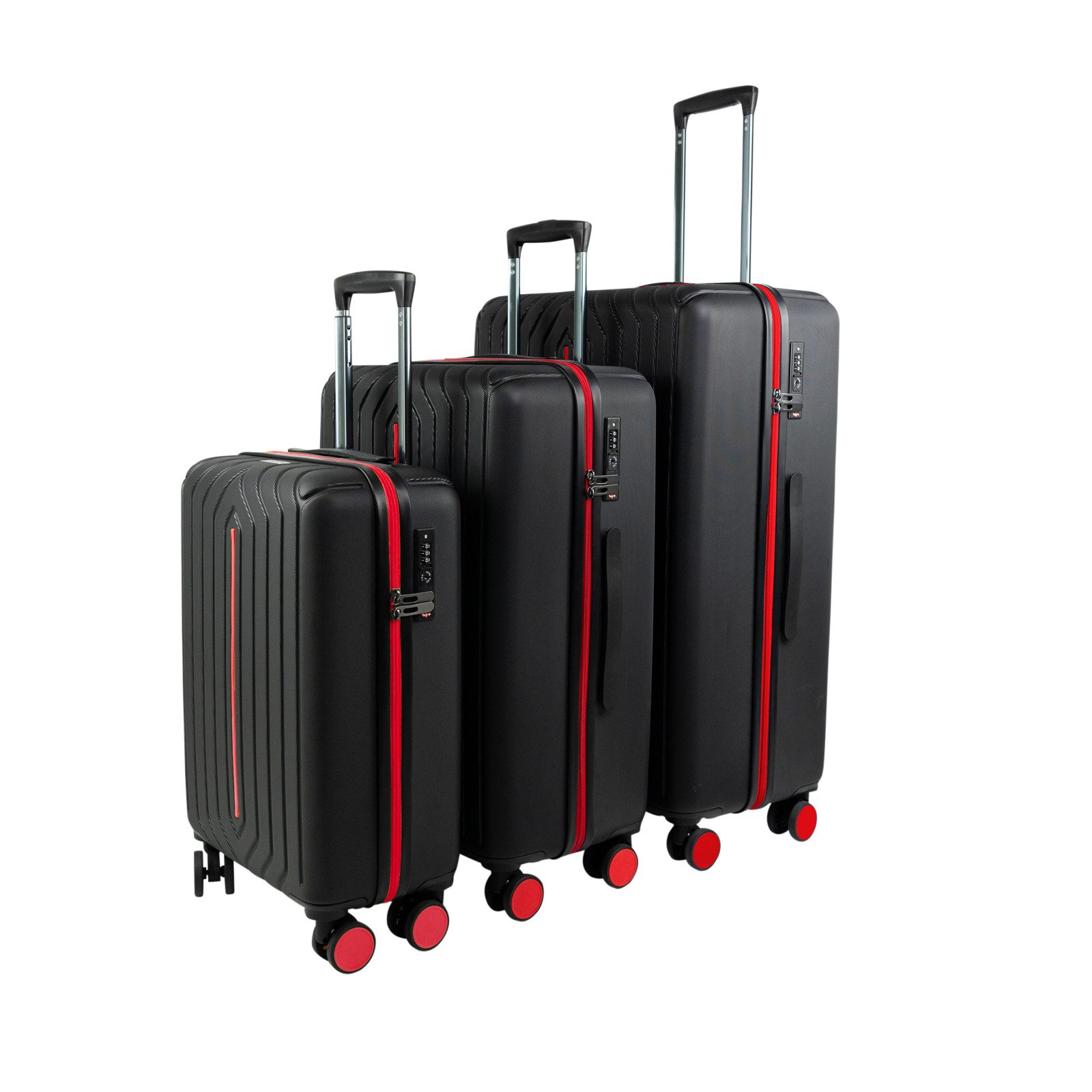 Crosstravel Kofferset Atlanta, 4 Rollen, (3 tlg., Hartschalen Trolley Set), günstig online kaufen