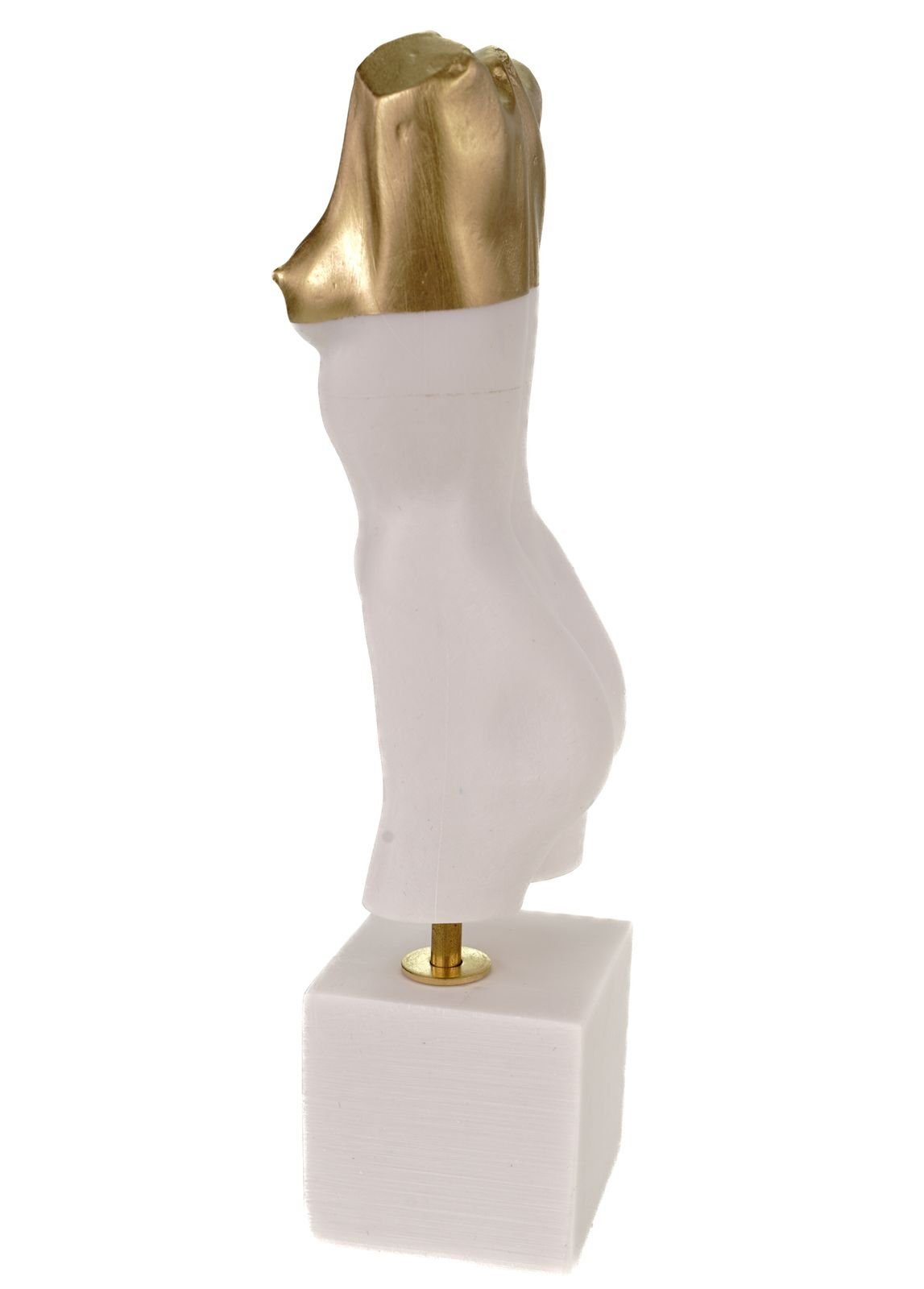 weiß/gold Dekofigur Frauentorso Liebe Art Hingabe Skulptur 24 Kremers Kunst cm Alabaster Schatzkiste Figurine Akt