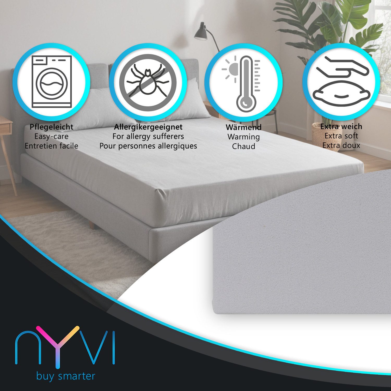 NYVI Spannbettlaken Spannbettlaken DreamScience Mikroflausch für Matratzen günstig online kaufen