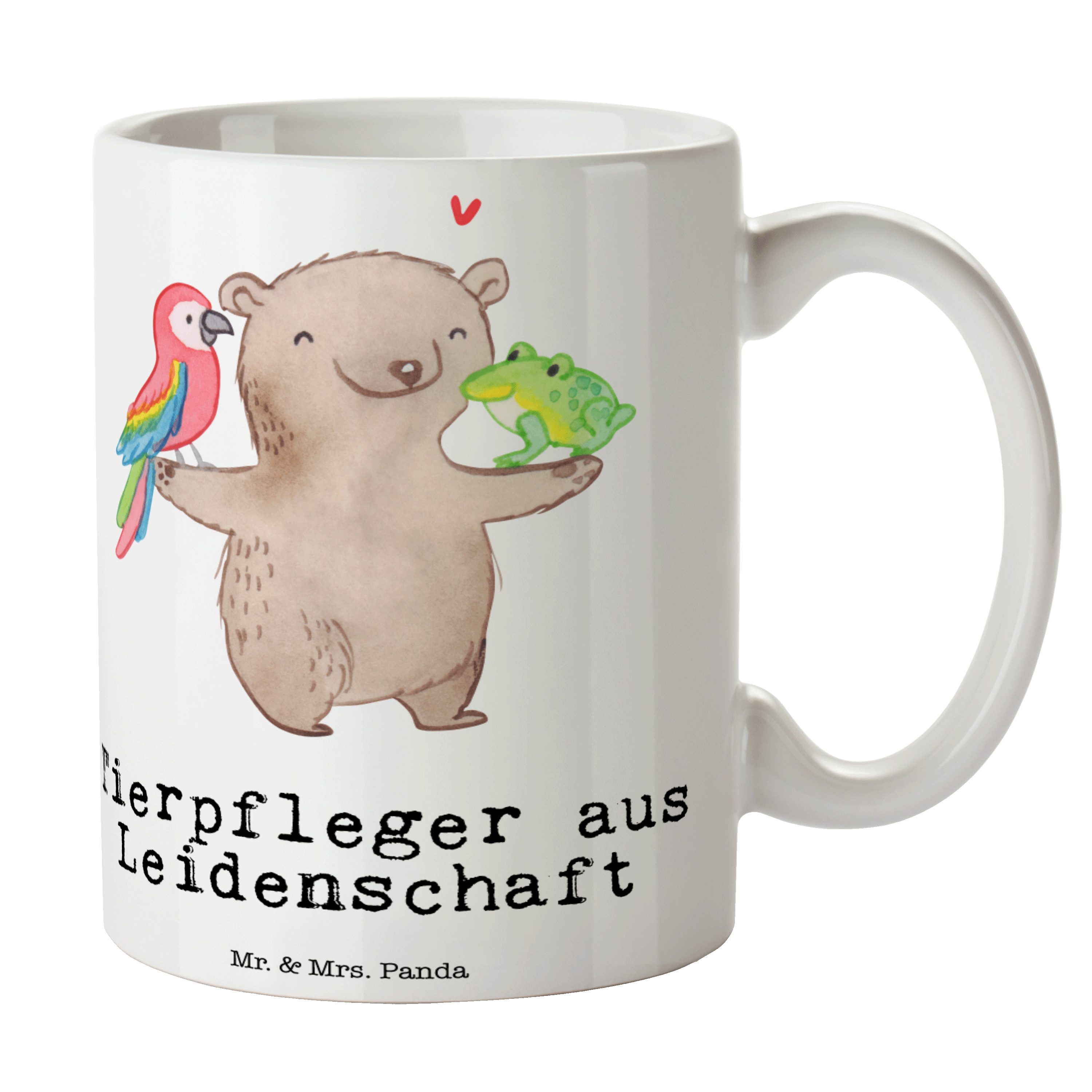 Teetasse, Tasse - Tierpfleger Kaf, - Weiß Becher, aus Leidenschaft Mr. Keramik Panda Mrs. & Geschenk,
