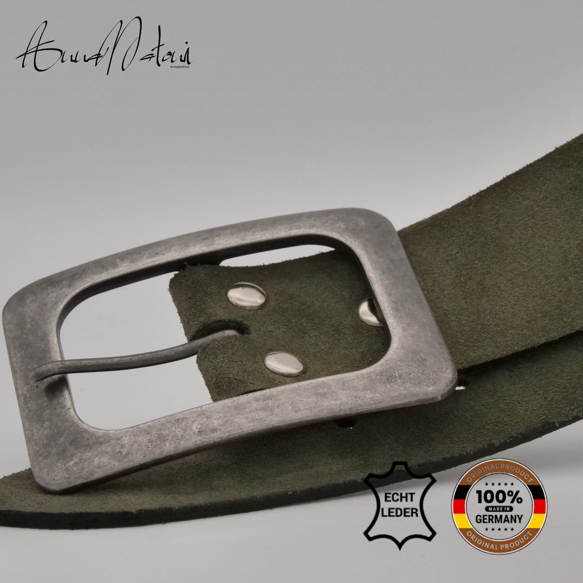 AnnaMatoni Ledergürtel AnnaMatoni Damen Ledergürtel in hochwertigem Velour Leder 4cm