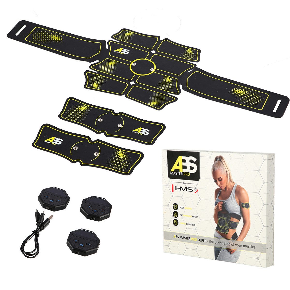 HMS Bauchtrainer TENS-EMS-Gerät EMS Trainingsgerät Reizstrom Fitnessgerät