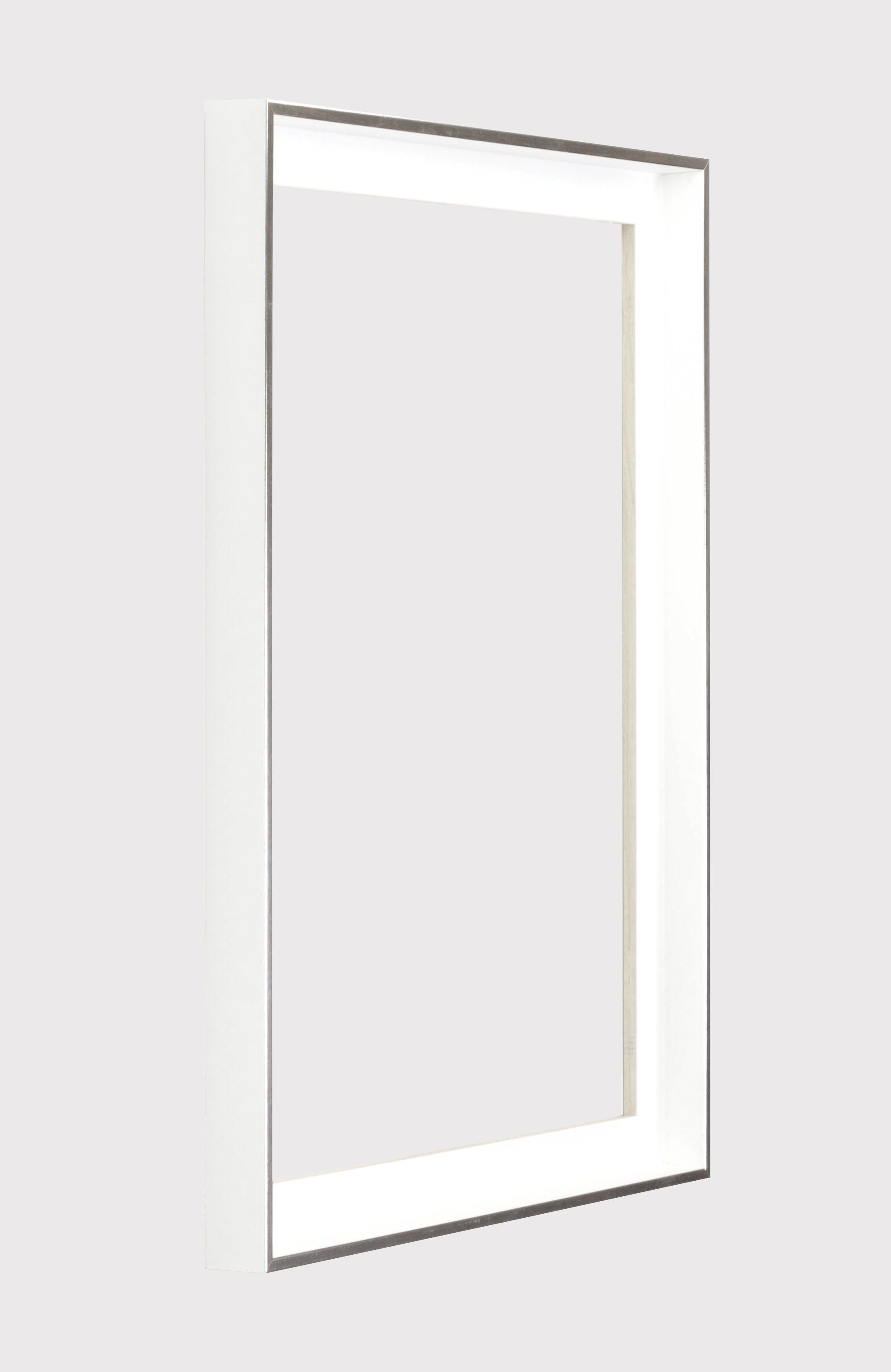 Einzelrahmen Lissabon, Holz (1 BIRAPA Weiß 20x25 Silber, Stück), Schattenfugenrahmen cm,