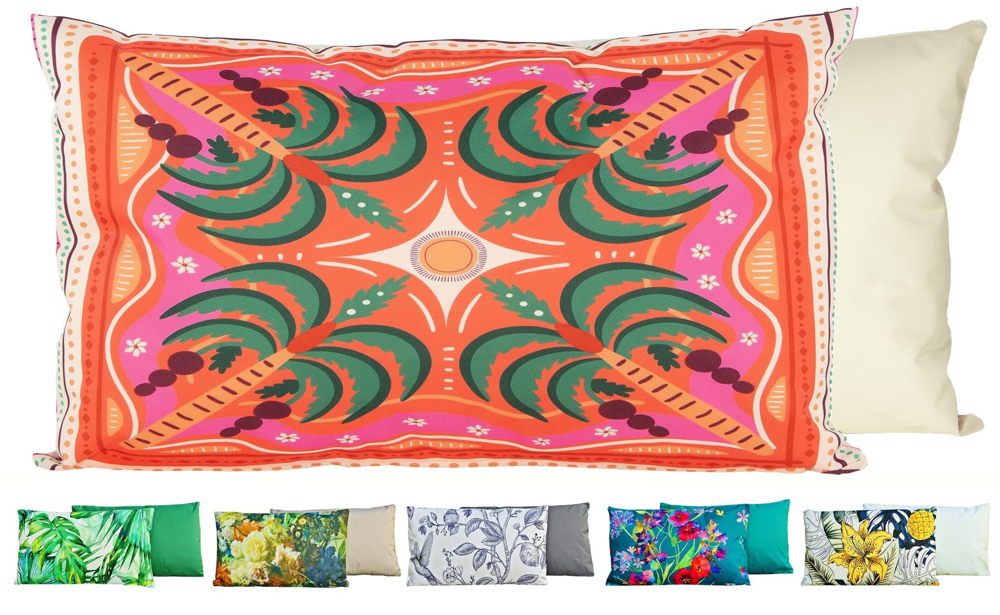 JACK Dekokissen Outdoor Lounge Kissen 30x50cm Motiv inkl. Füllung, mit Lotus-Effekt, Robust, strapazierfähig, für Innen & Außen geeignet