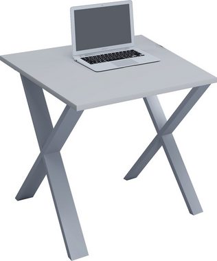 VCM Schreibtisch Büromöbel Schreibtisch Computertisch Lona X Silber