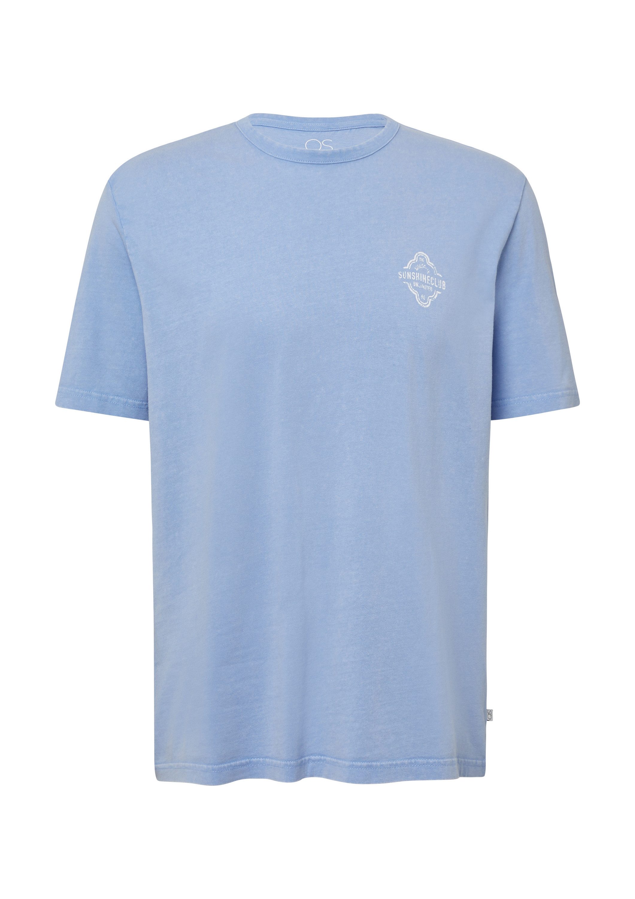 QS Kurzarmshirt T-Shirt Gewaschenes T-Shirt mit Front- und Rückenprint günstig online kaufen