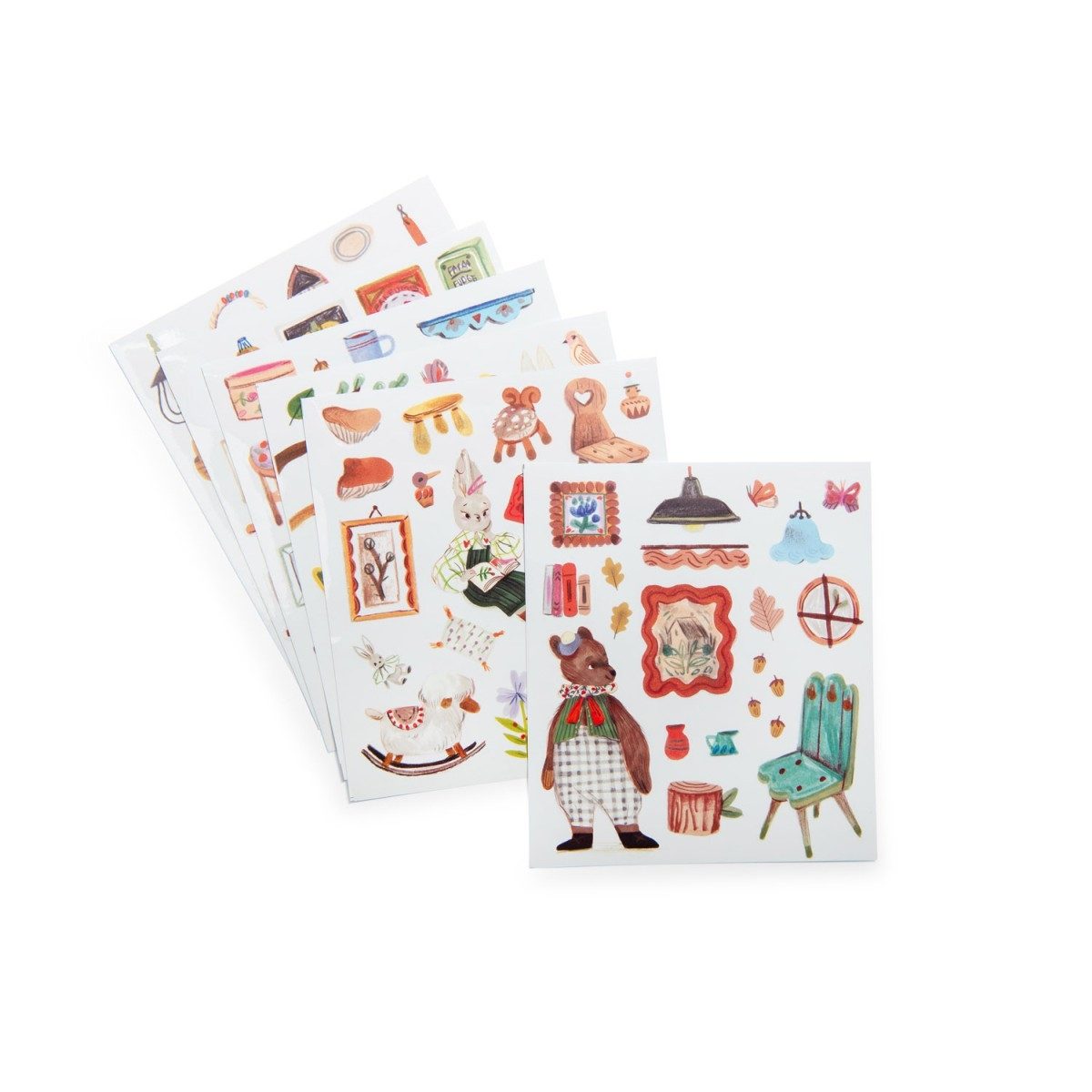 Moulin Roty Malvorlage Minouchkas Malbuch mit 150 Stickern Mal- und Stickerbuch für kreative (Set, 150-St), Mal- und Stickerbuch