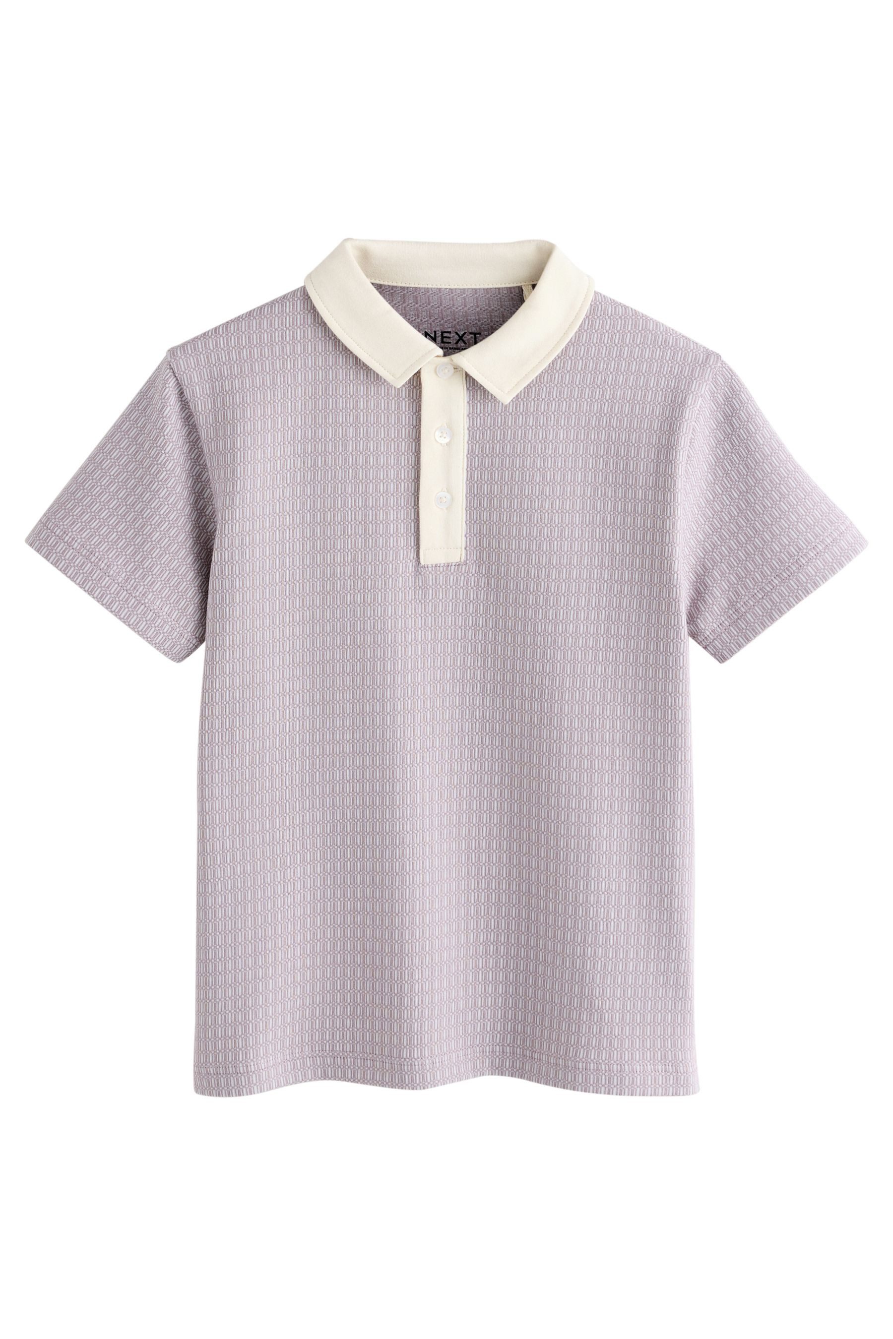 Poloshirt Kurzärmeliges Jacquard-Polohemd