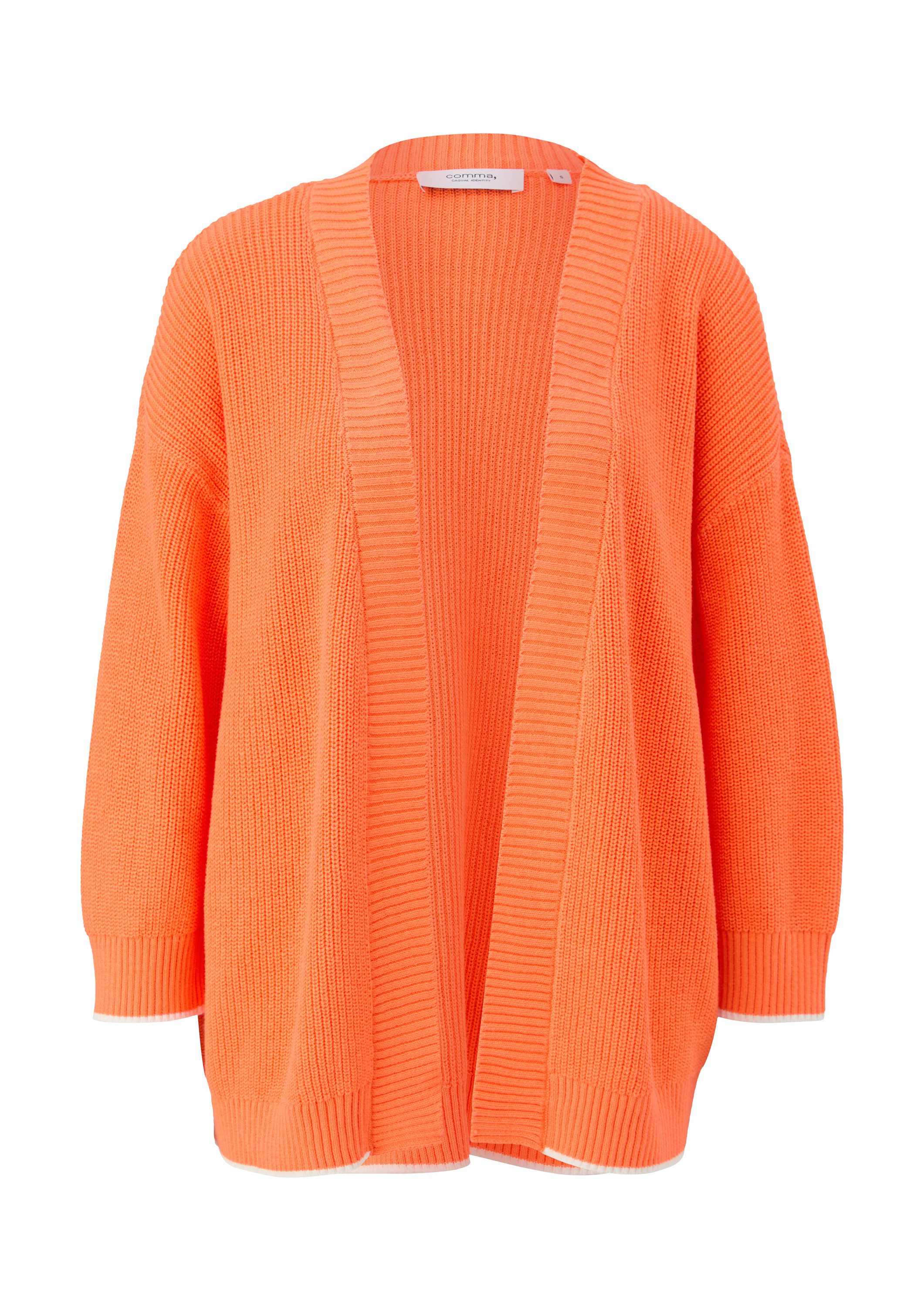 comma Cardigan Strickjacke Baumwollstrickjacke mit 3/4-Ärmeln