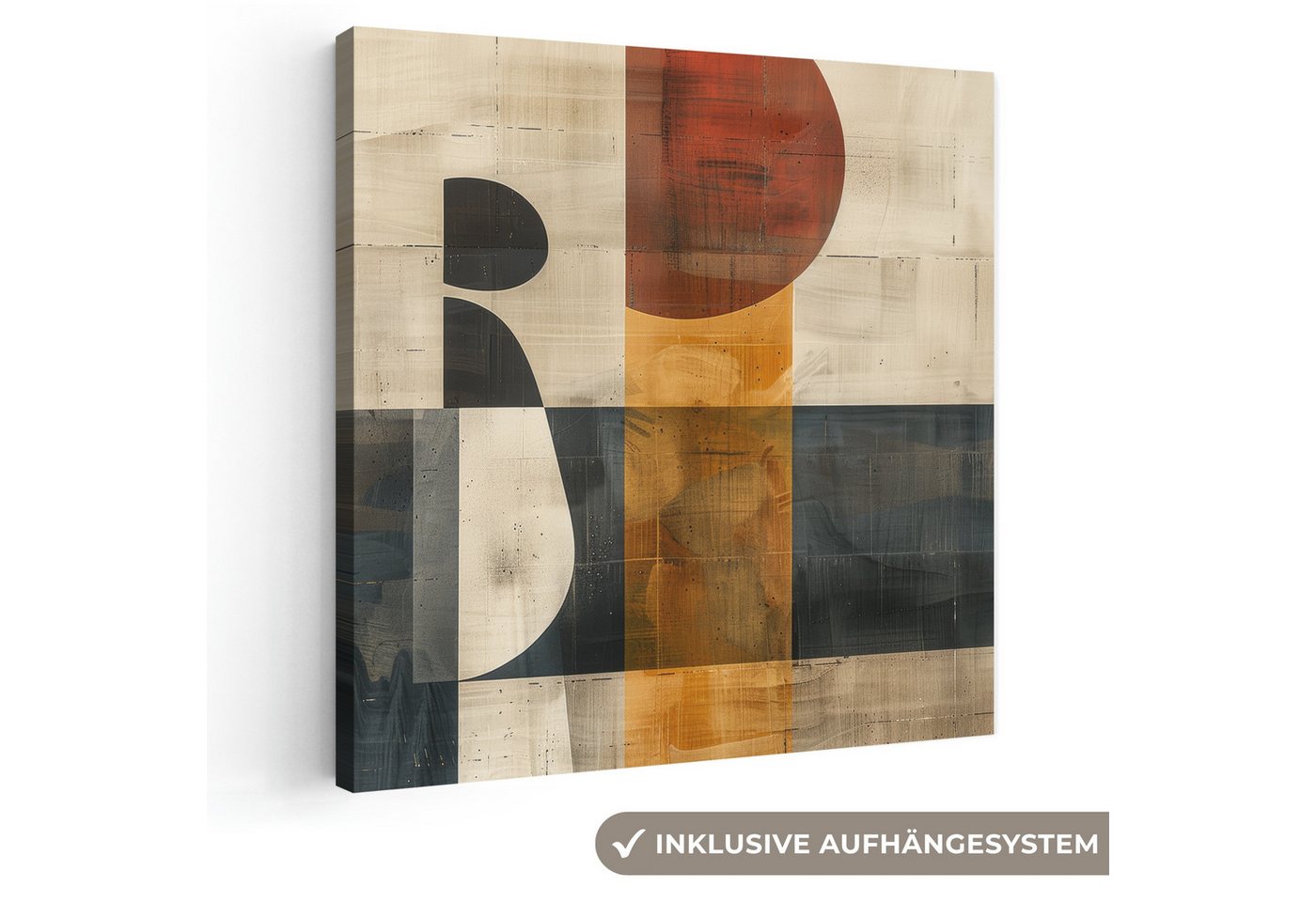 OneMillionCanvasses® Leinwandbild Abstrakt - Kunst - Formen - Modern, Fotodruck (1 St), Wandbild, Deko Schlafzimmer Wohnzimmer Flur 20x20 cm