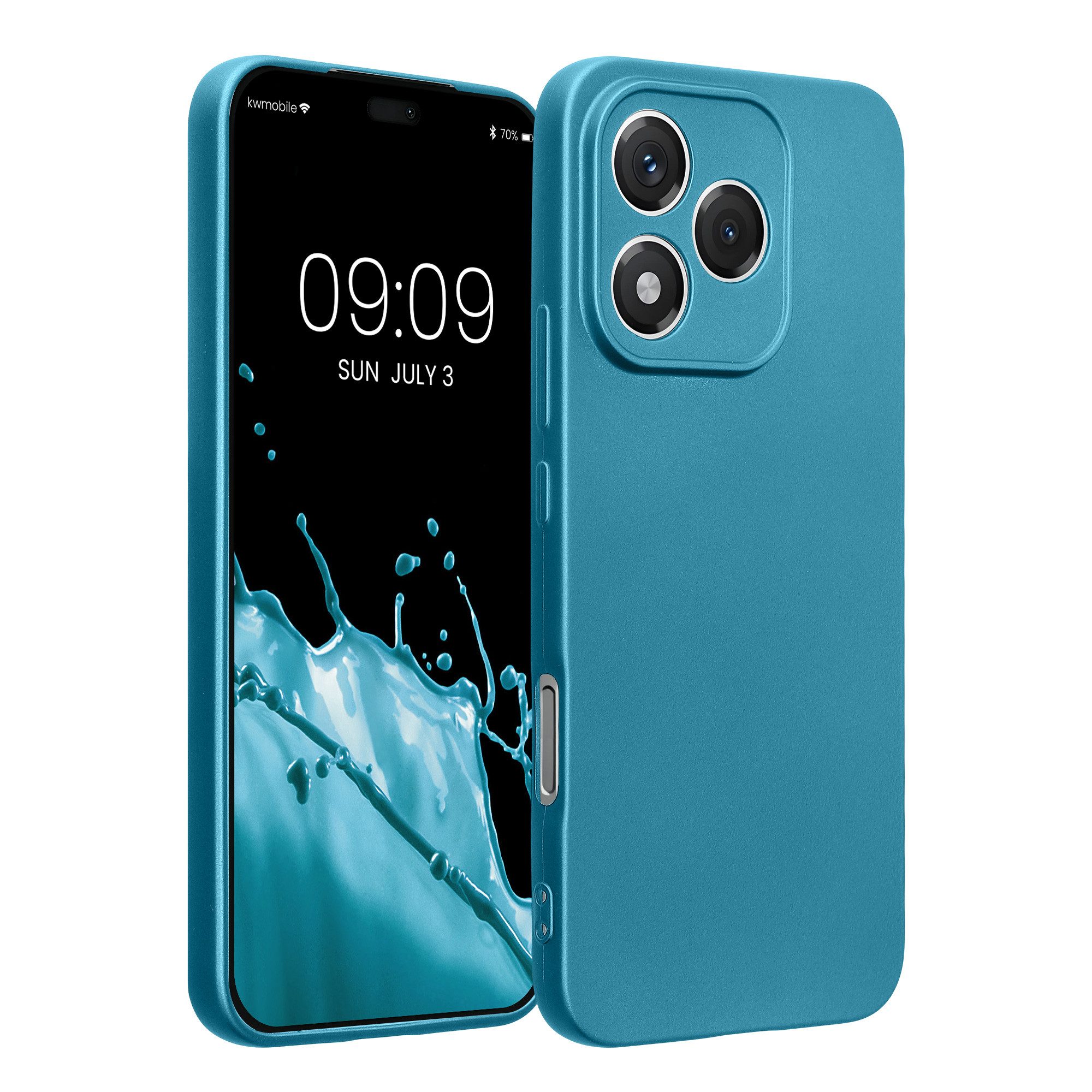 kwmobile Smartphone-Hülle Handyhülle für HONOR 400 Lite Hülle, weiche Silikon Case metallisch schimmernd - Schutzhülle Cover