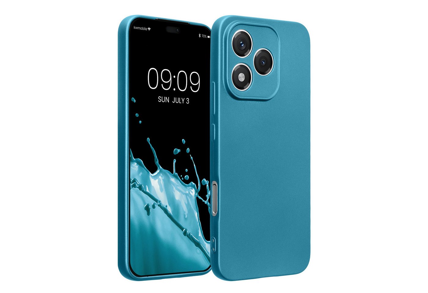 kwmobile Smartphone-Hülle Handyhülle für HONOR 400 Lite Hülle, weiche Silikon Case metallisch schimmernd - Schutzhülle Cover