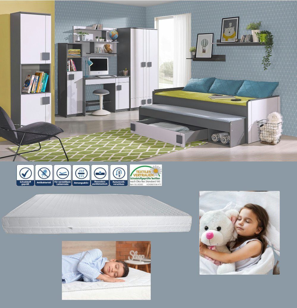 möbel-direkt.de Jugendzimmer-Set Gumi, (Komplett Set, 10-tlg., in verschiedenen Zusammenstellungen wählbar), ABS laminiert, MDF