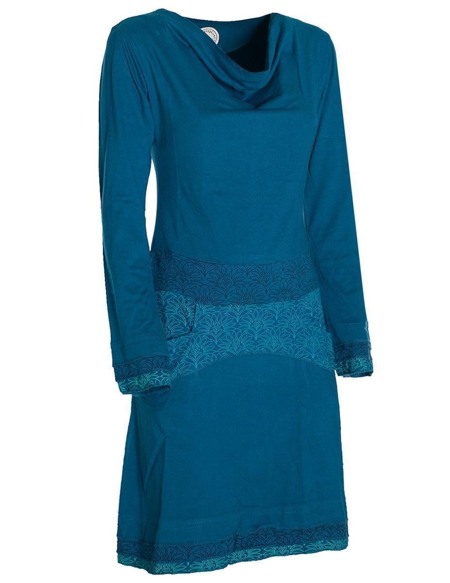 Vishes Jerseykleid Kleid Wasserfallkragen Bund bedruckt Taschen Boho, Ethno, Hippie, Festival Style – Bild 5 von 5