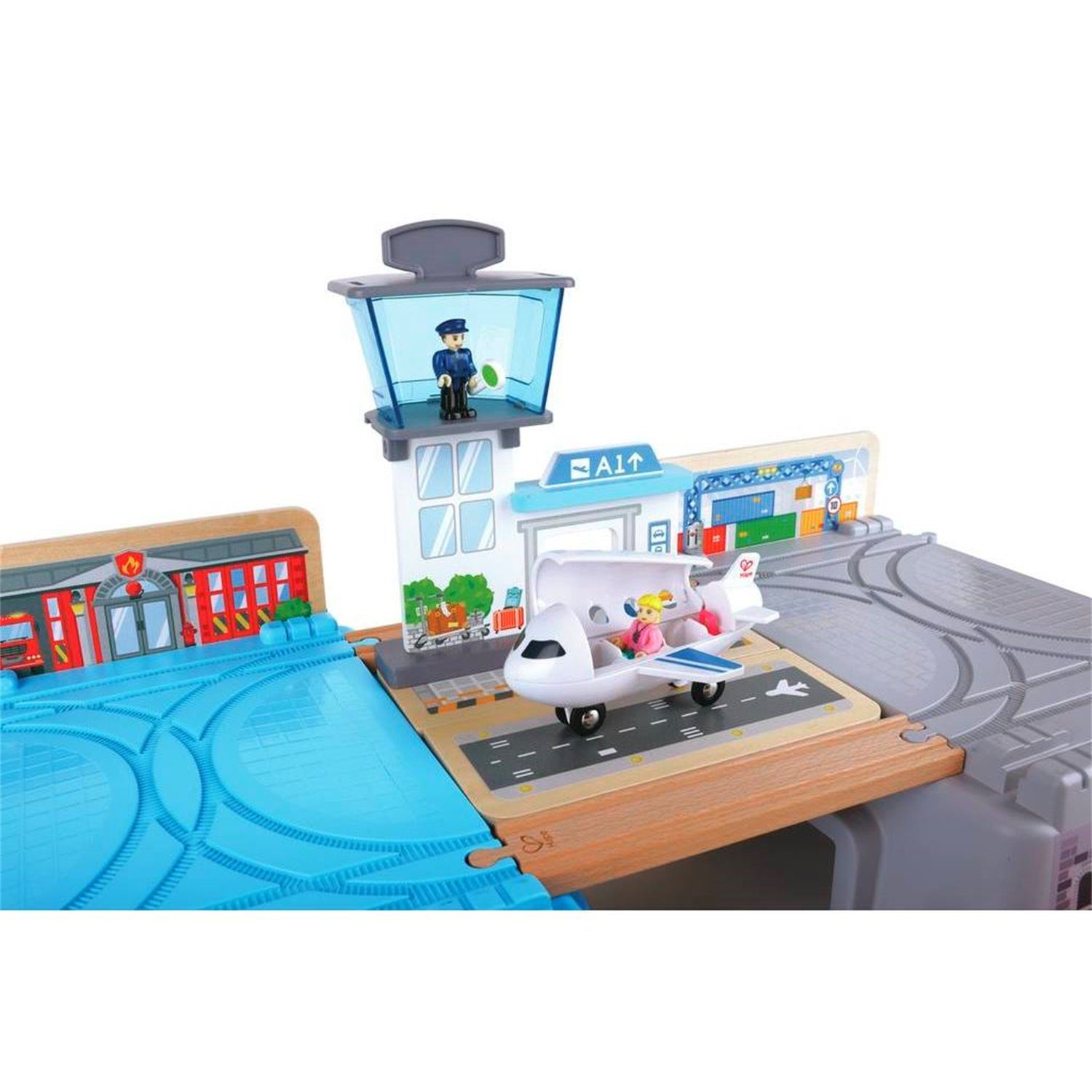 Hape Spielzeug-Eisenbahn E3773 Großstadtlandschaft Eisenbahn in Aufbewahrungsbox