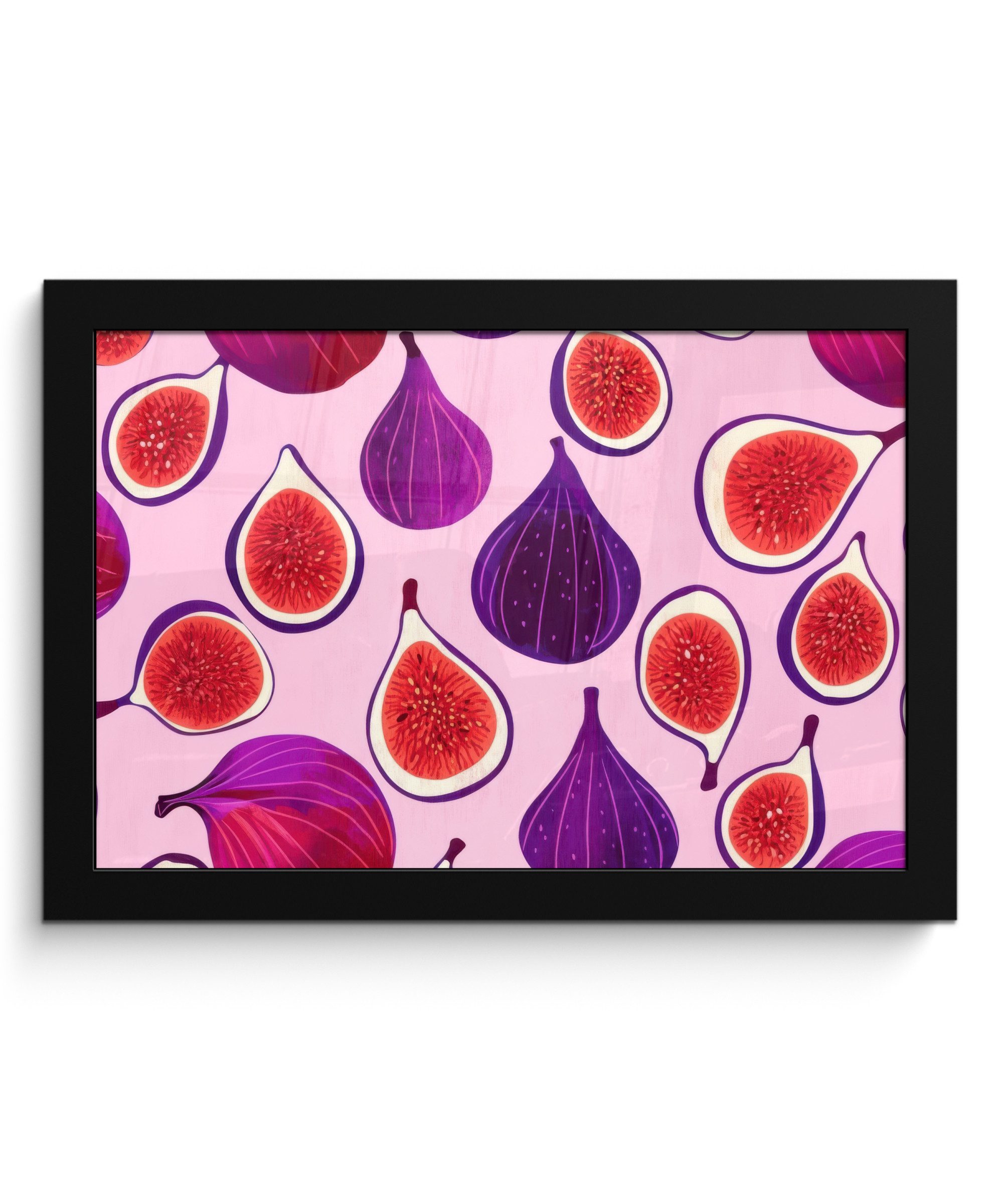 MuchoWow Плакат Feigen - Rosa - Lila, (1 St), Wandbilder, Deko Wohnzimmer Schlafzimmer, 30x20 cm