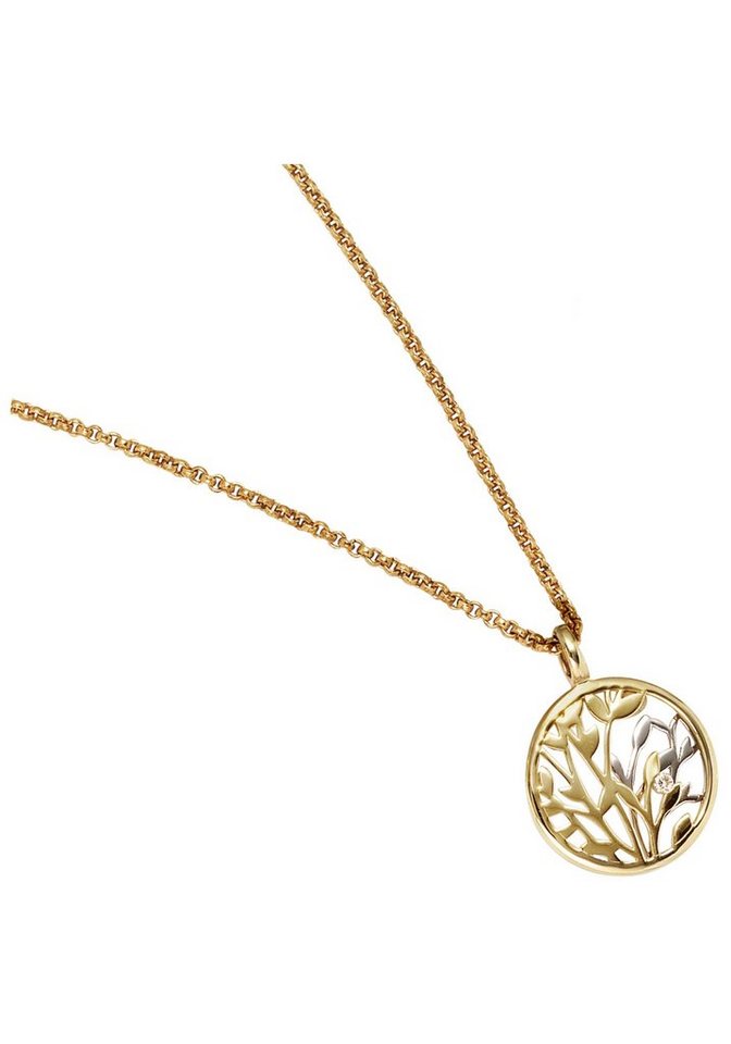 JOBO Runder Anhänger, 585 Gold bicolor ... JOBO Runder Anhänger, 585 Gold bicolor ...