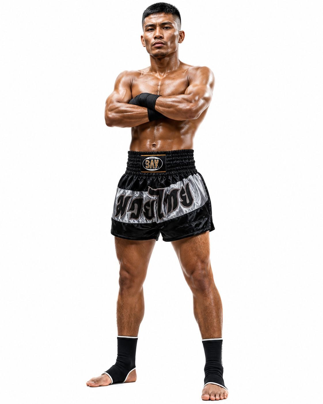 BAY-Sports Sporthose Fashion Thaiboxhose Thaiboxen Hose Shorts Muay Thai Kickboxen kurz Polyester, hochwertig veredelt, Traditional und elegant