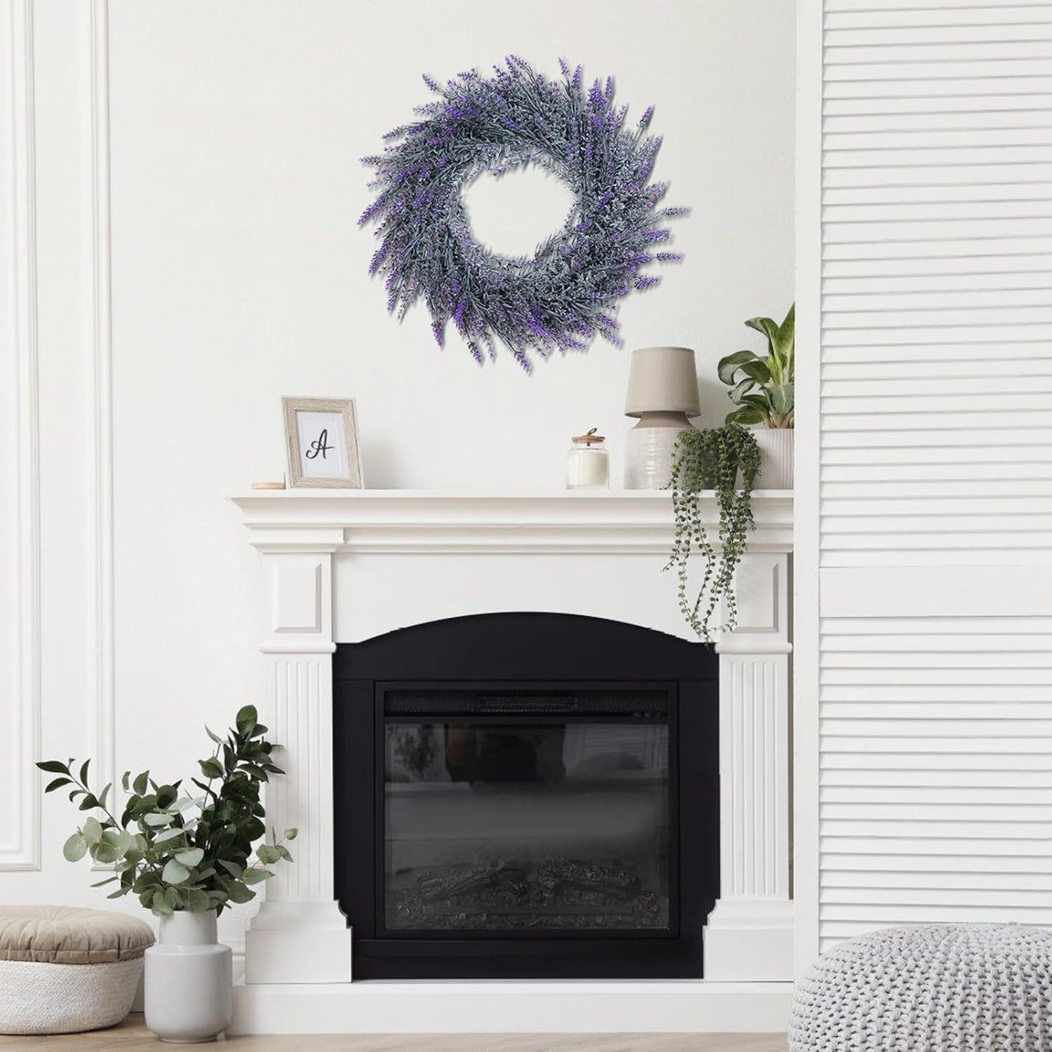 Kunstblume Lavendel-Kranz für die Haustür, künstlicher Frühlings-Kranz, Coo günstig online kaufen