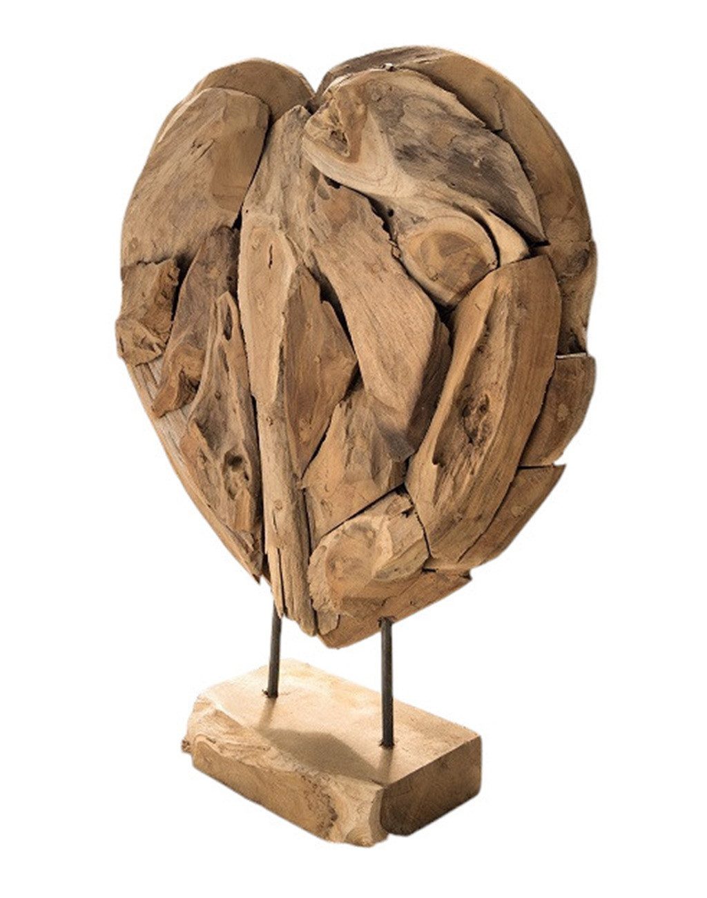 Main Möbel Dekofigur Deko-Herz 30cm auf Ständer "Herz" Teak