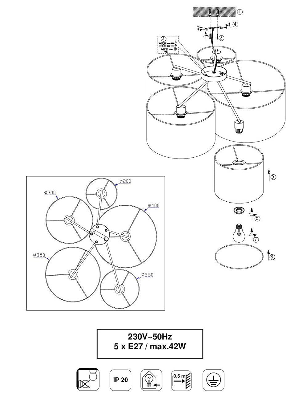 lightling Deckenleuchten Modern 5-Star, ohne Leuchtmittel, abhängig vom Leuchtmittel