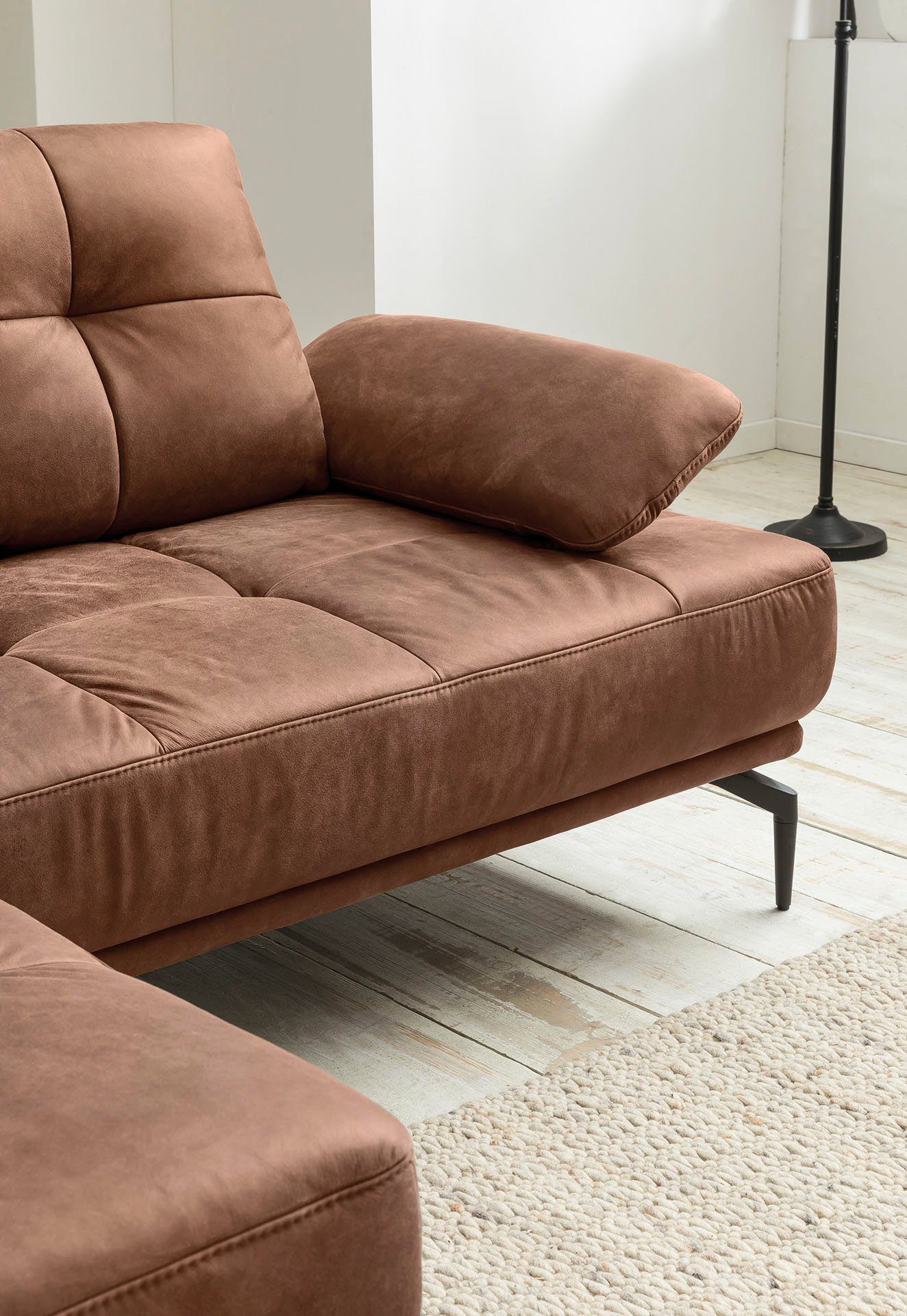 Armlehnenverstellung, Inklusive fashion - Metallfüße sofa exxpo Sitztiefenverstellung, Ecksofa,