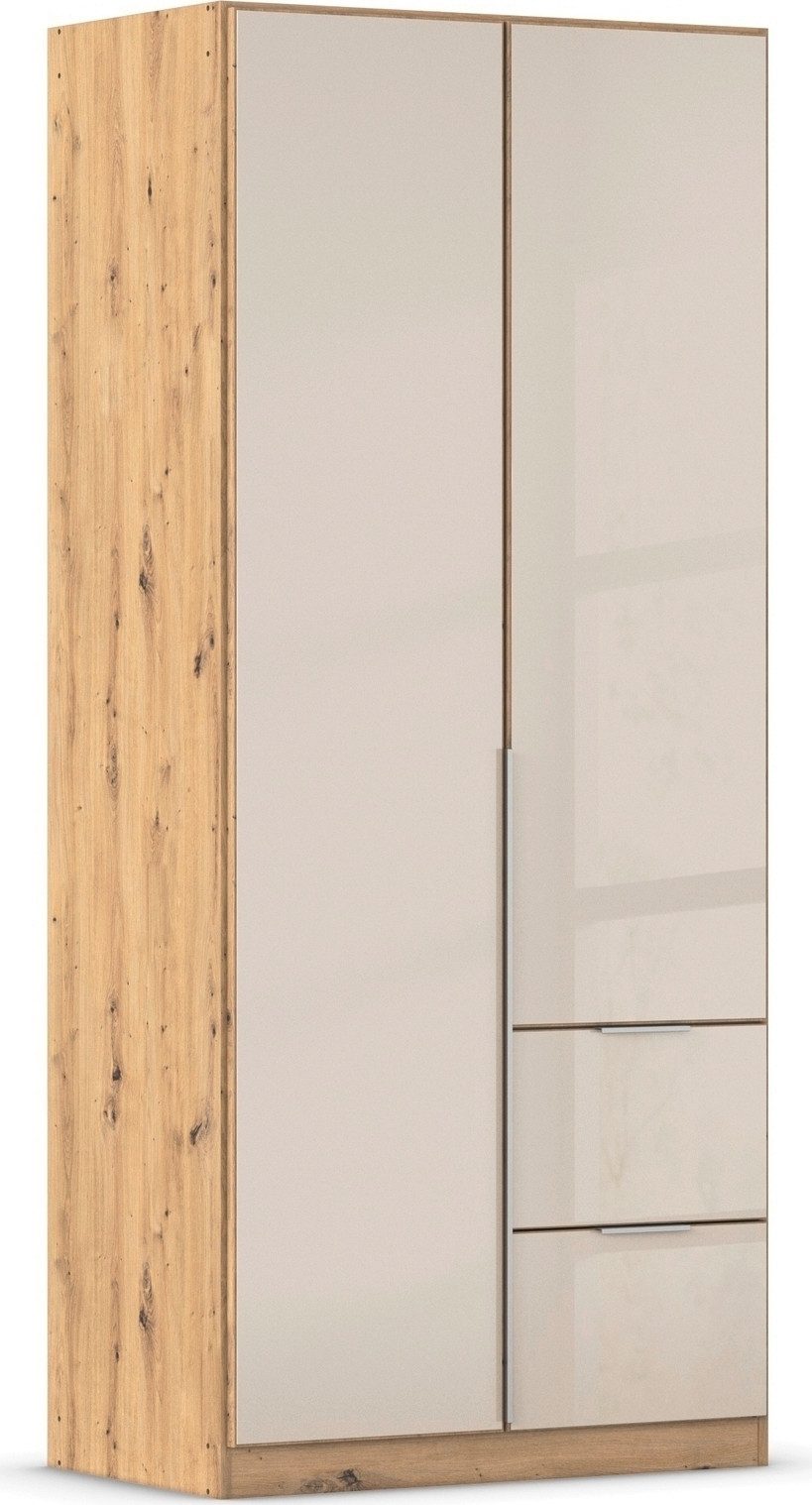 OTTO home Drehtürenschrank Kleiderschrank Kleiderschränke Schrank Garderobe AGORDO mit Glasfront (in zwei Griff-Farben, Breiten 91-360 cm) mit Außenschubkästen, in 7 Breiten und 2 Höhen MADE IN GERMANY
