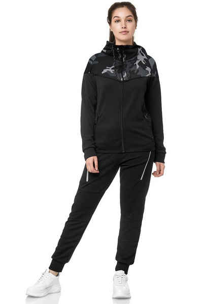 L.gonline Freizeitanzug Damen Jogging-ANZUG, Freizeitanzug, Sporthose und Kapuzenjacke, 984 (Kapuzenjacke mit Reißverschluss, Hose, 2-tlg), Fitness Freizeit Casual