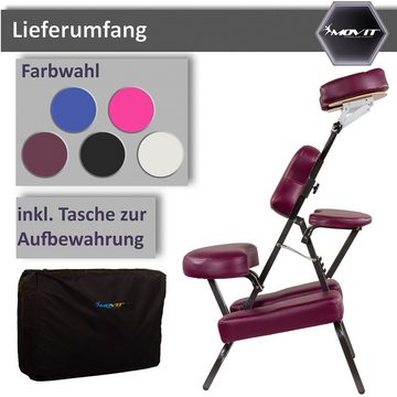 MOVIT Massagesessel Movit® Klappbarer Massagestuhl/Tattoo Stuhl, inkl. Tasche, belastbar bis 200 kg, Farbwahl, schadstoffgeprüft