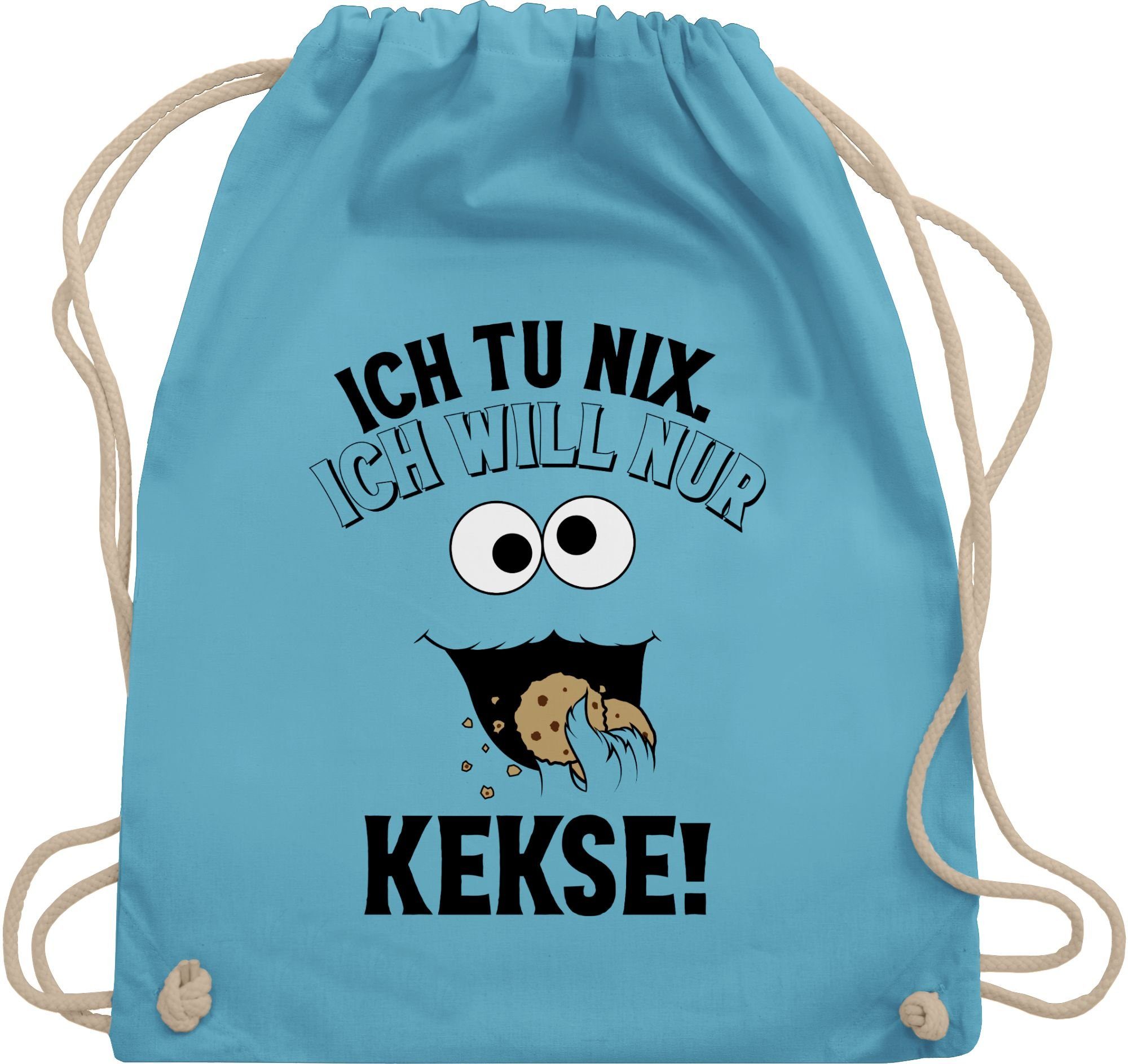 Shirtracer Turnbeutel Ich tu nix Ich will nur Kekse I Krümelmonster I Keksmonster, Karneval & Fasching