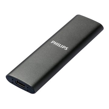 Philips FM02SS030P/00 externe SSD (2 TB) SATA" 520 MB/S Lesegeschwindigkeit, 550 MB/S Schreibgeschwindigkeit, - Ultra Speed USB-C 3.2 - Aluminium - Space Grey