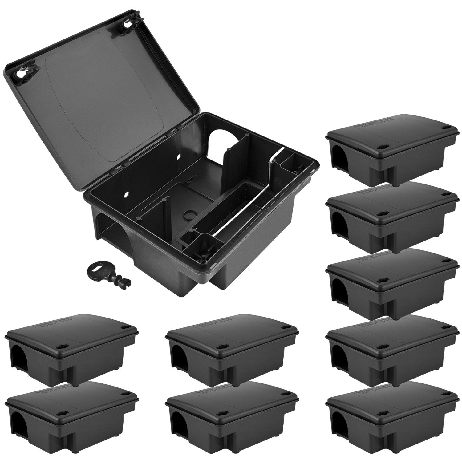 Lebendfalle 10x Köderstation Kompaktbox Köderbox Mäusebox Rattenbox Nagerstation