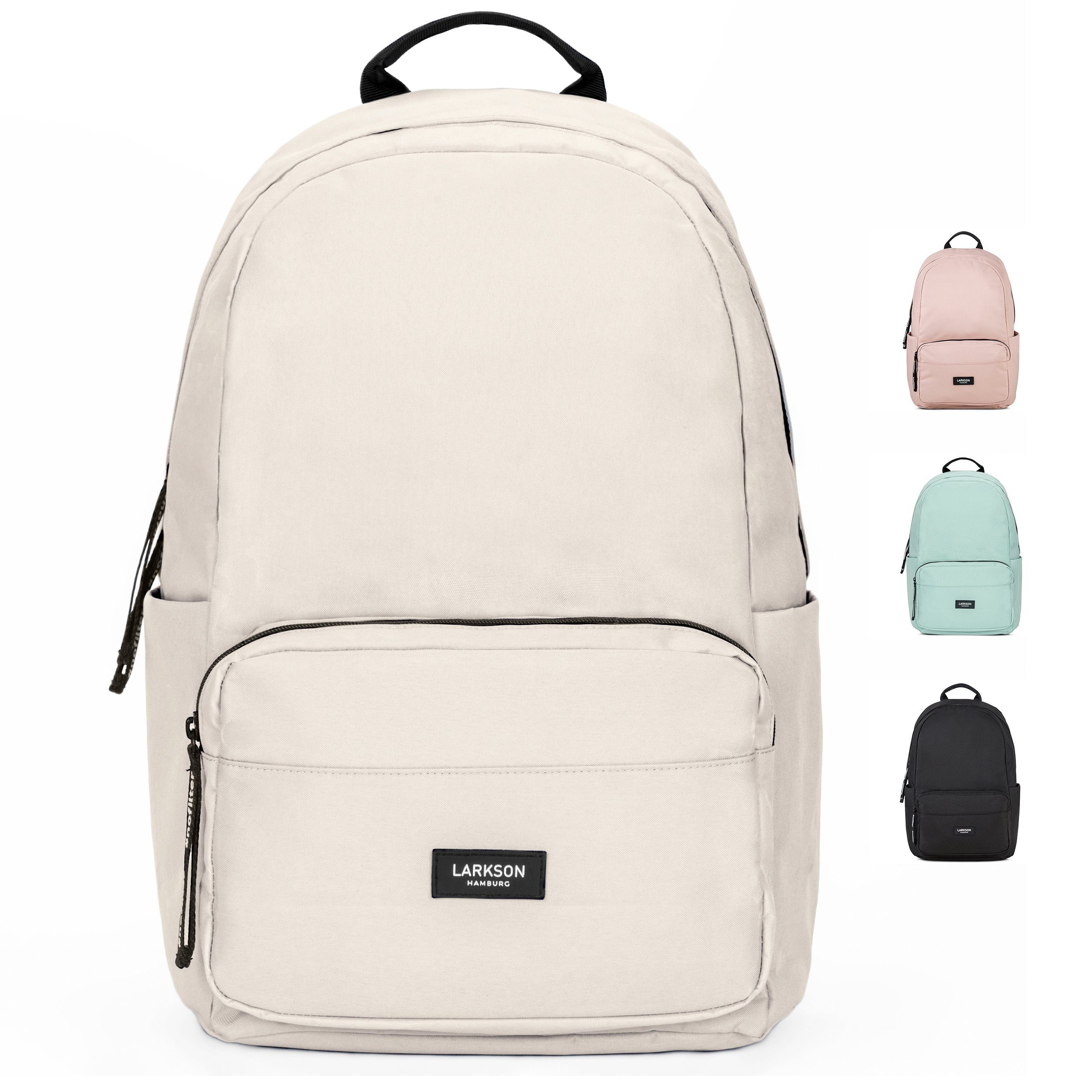 Set), Schule Rucksack 3 Teenager Sand LARKSON (Keine Schulrucksack Mädchen Wasserabweisend Jungen No Laptopfach, Seitentasche,