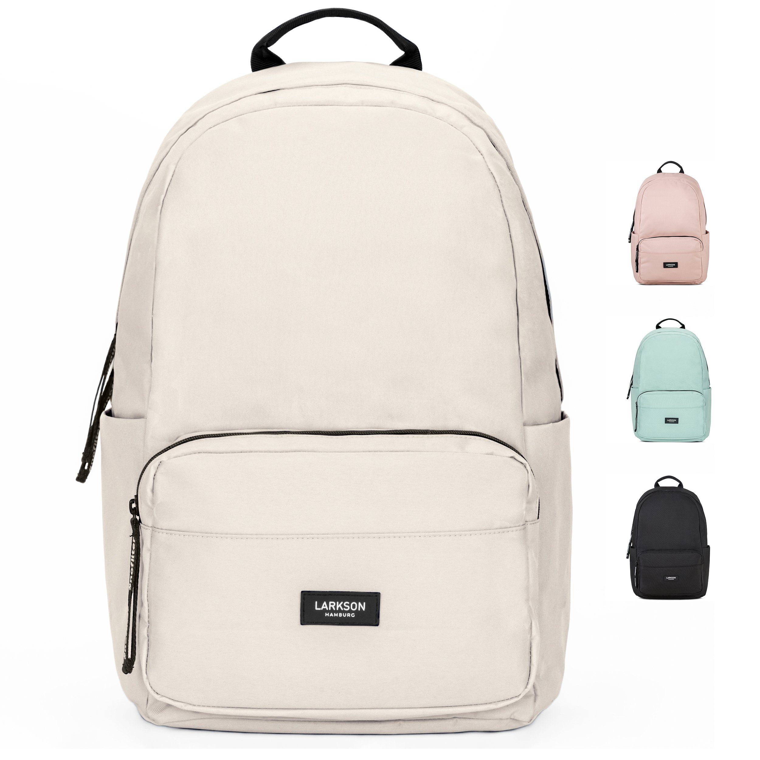 LARKSON Schulrucksack No 3 Rucksack Schule Mädchen Jungen Teenager (1-tlg), Seitentasche, Laptopfach, Wasserabweisend