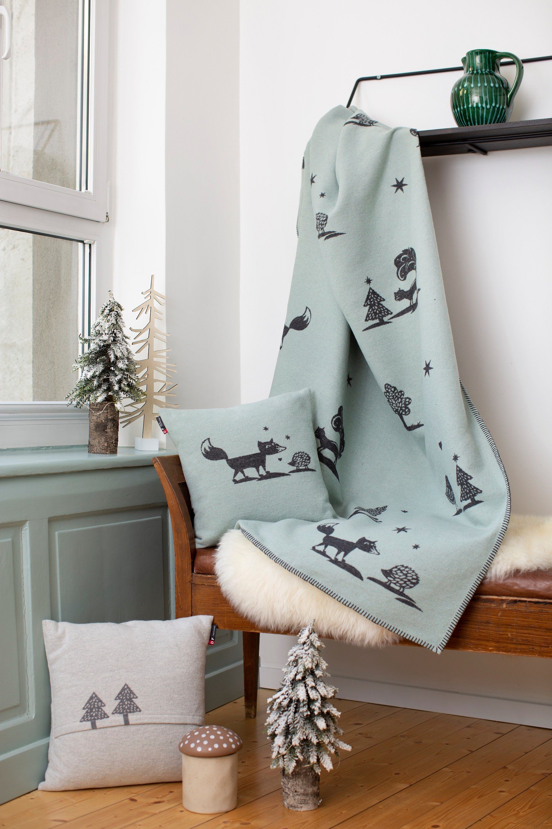 DAVID FUSSENEGGER Kissenbezug Silvretta 'Fuchs und Igel' 40 x 40 cm günstig online kaufen