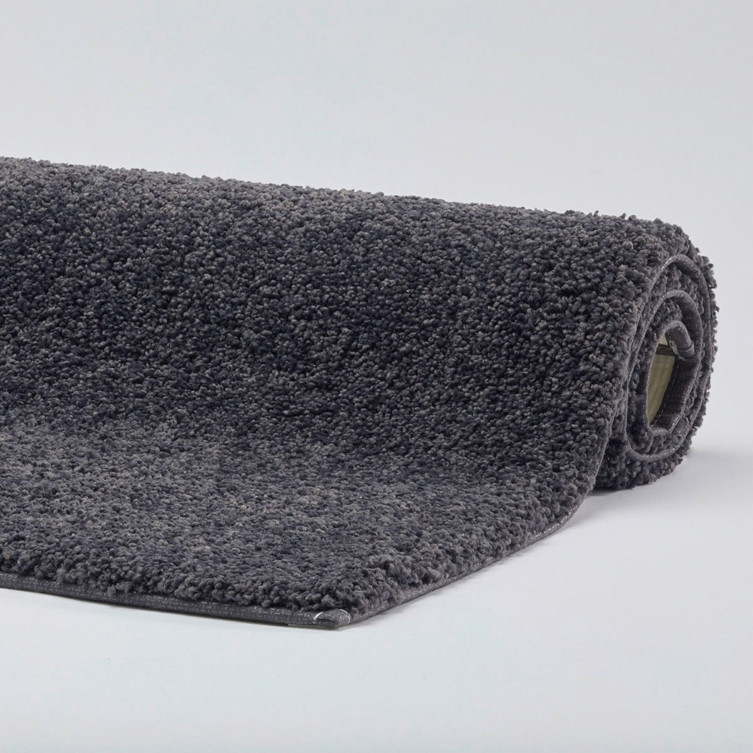 Aquanova Badematte LOA, Anthrazit 60 x 100 cm, Uni, Höhe 19 mm, rutschhemmend beschichtet, fußbodenheizungsgeeignet, Polyamid, rechteckig