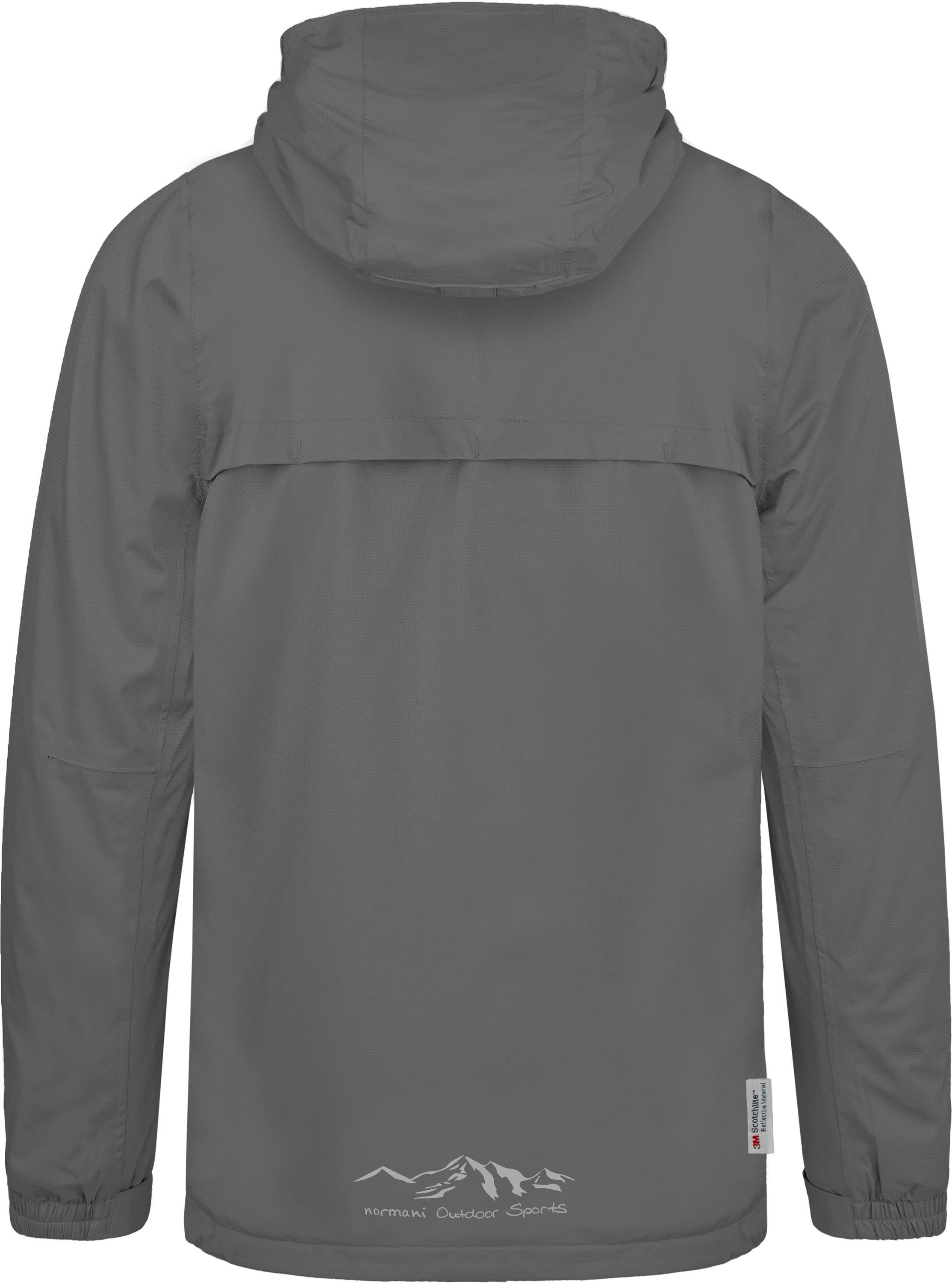 normani Regenjacke Kinder-Regenjacke Seattle Wasserdichte Outdoorjacke Regenmantel mit Kapuze und 3M Reflektoren – Bild 3 von 5